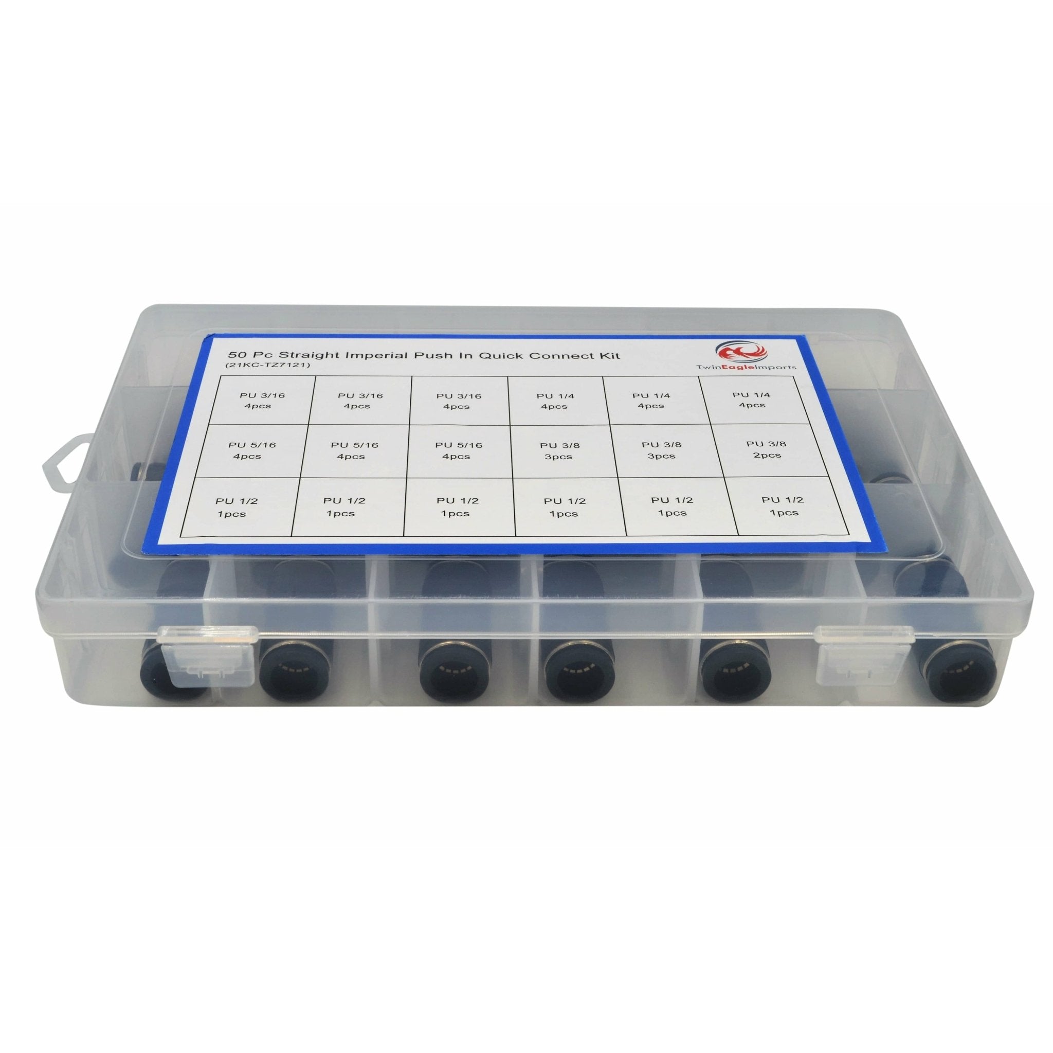 50pc Imperial & 58 PC Metric Quick Connect Grab Kit Assortment - Twin Eagle Imports