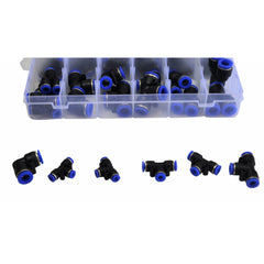 60pc Metric Pneumatic Push in Air Line Hose Joiner Grab Kit Assortment - Twin Eagle Imports