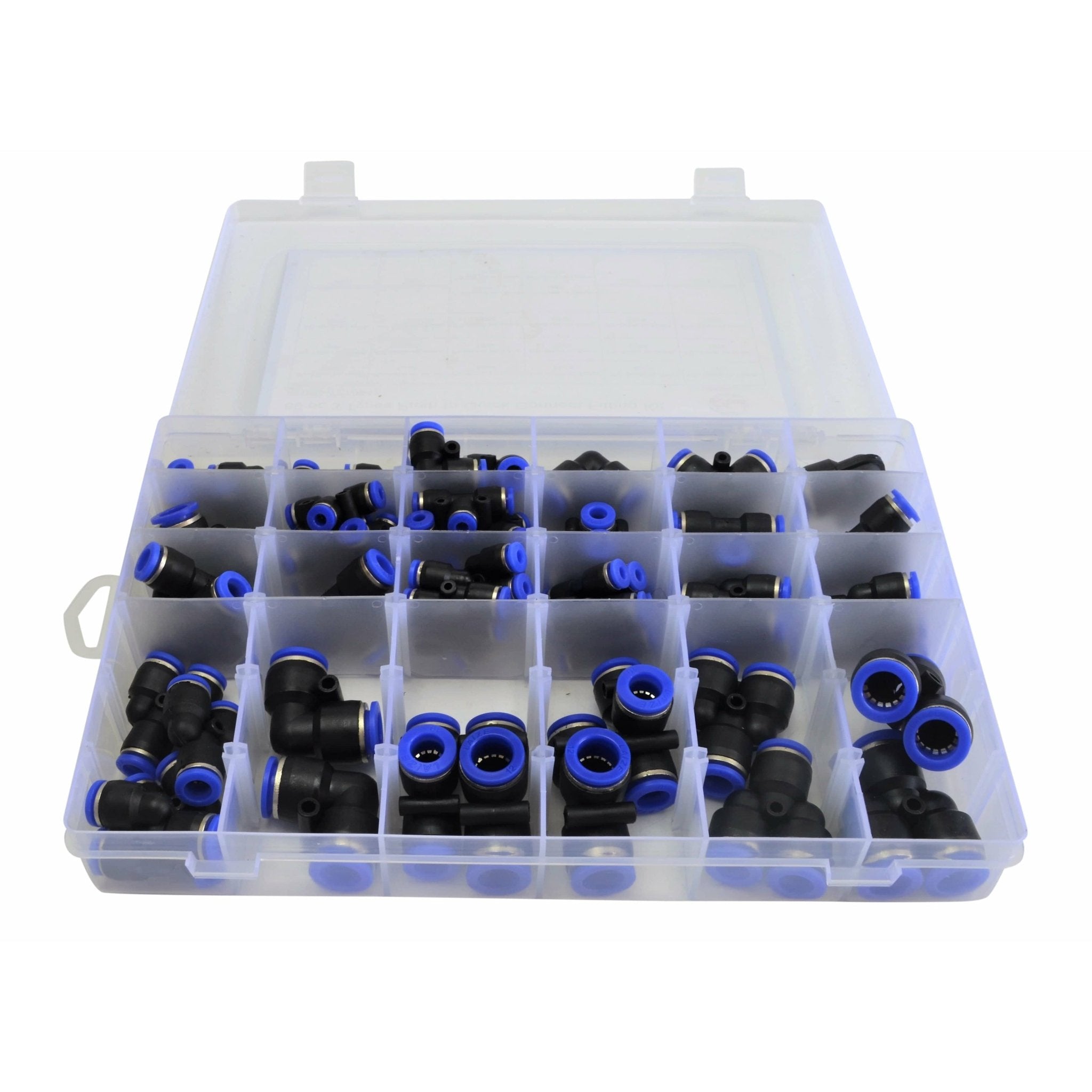 60pc Metric Pneumatic Push in Air Line Hose Joiner Grab Kit Assortment - Twin Eagle Imports