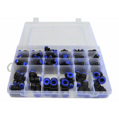 60pc Metric Pneumatic Push in Air Line Hose Joiner Grab Kit Assortment - Twin Eagle Imports