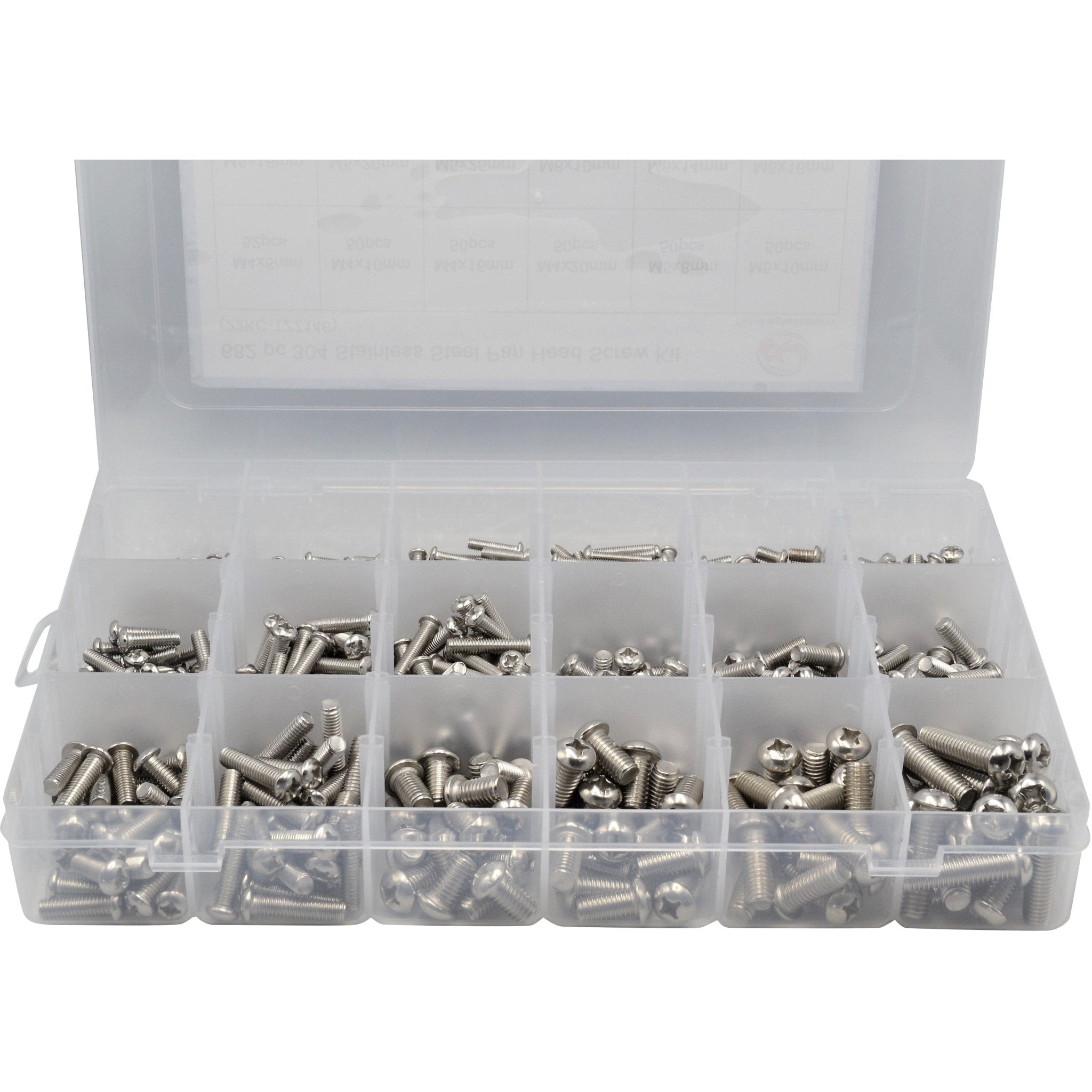682 Piece 304 Stainless Steel Pan Head Screw Grab Kit Assortment - Twin Eagle Imports