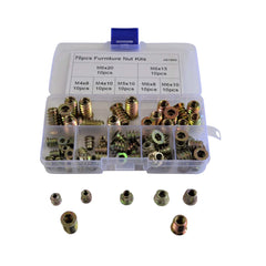 70pc Metric Zinc Alloy Furniture Inserts Grab Kit Assortment - Twin Eagle Imports