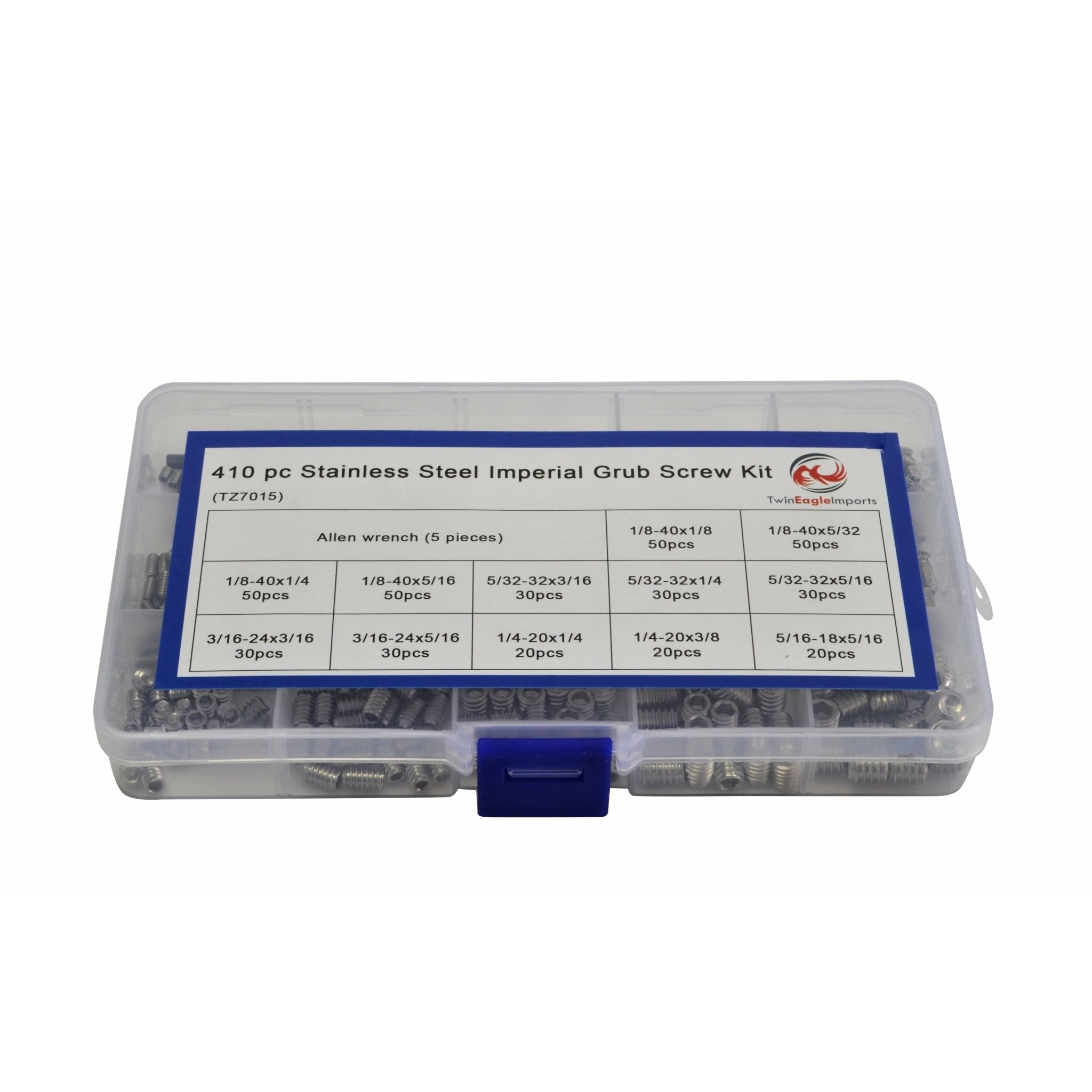 820pc Metric and Imperial Stainless Steel Grub Screw Grab Kit - Twin Eagle Imports