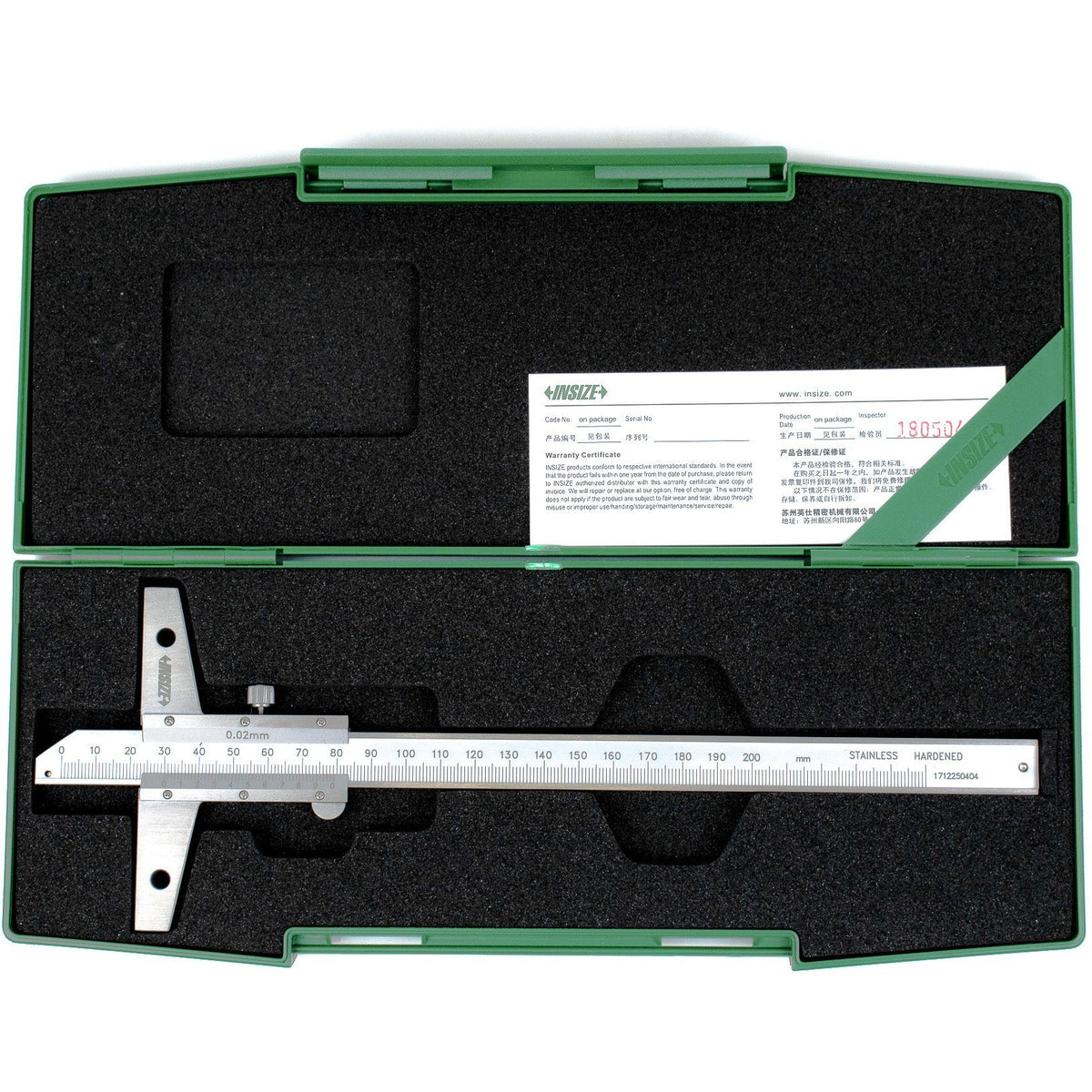 Insize Vernier Depth Gauge 0-200mm Range Series 1247-2001