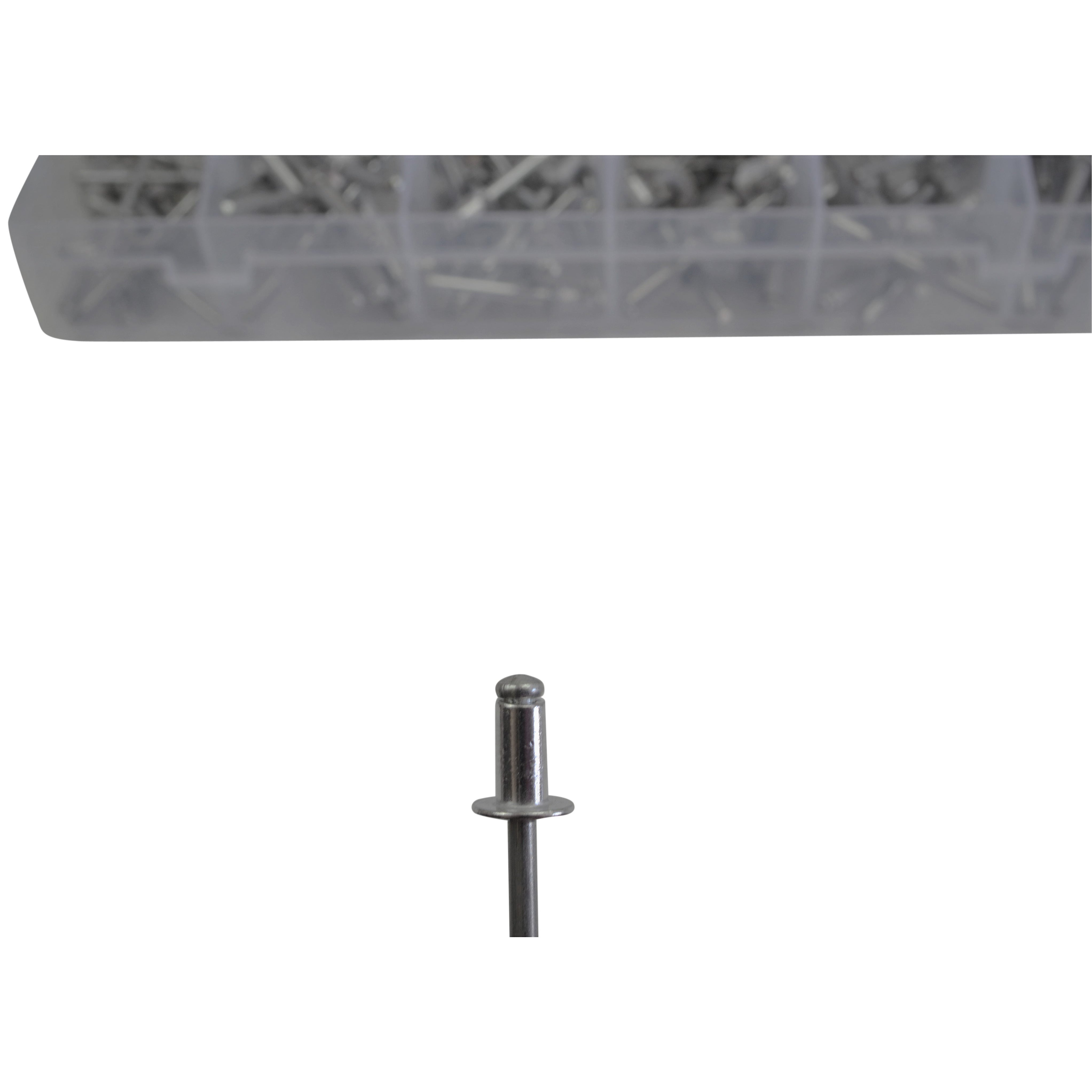 510 piece Aluminium Pop Rivet Grab Kit Assortment 6mm to 30mm stalk size  