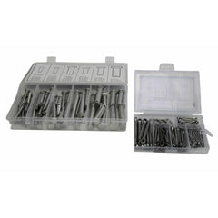 60 Piece Clevis Pin Kit & 230 Piece Cotter Pin Grab Kit Assortment