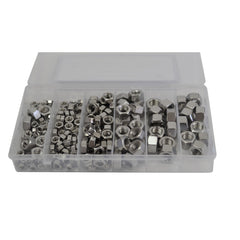 190 piece 316 Stainless Steel Metric UNC Hex Nut and 460 Piece Stainless Steel Washer Kit Grab Kit Assortment