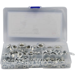 150 pc Metric Course Thread Carbon Steel Flange Nut Grab Kit Assortment M3 - M12