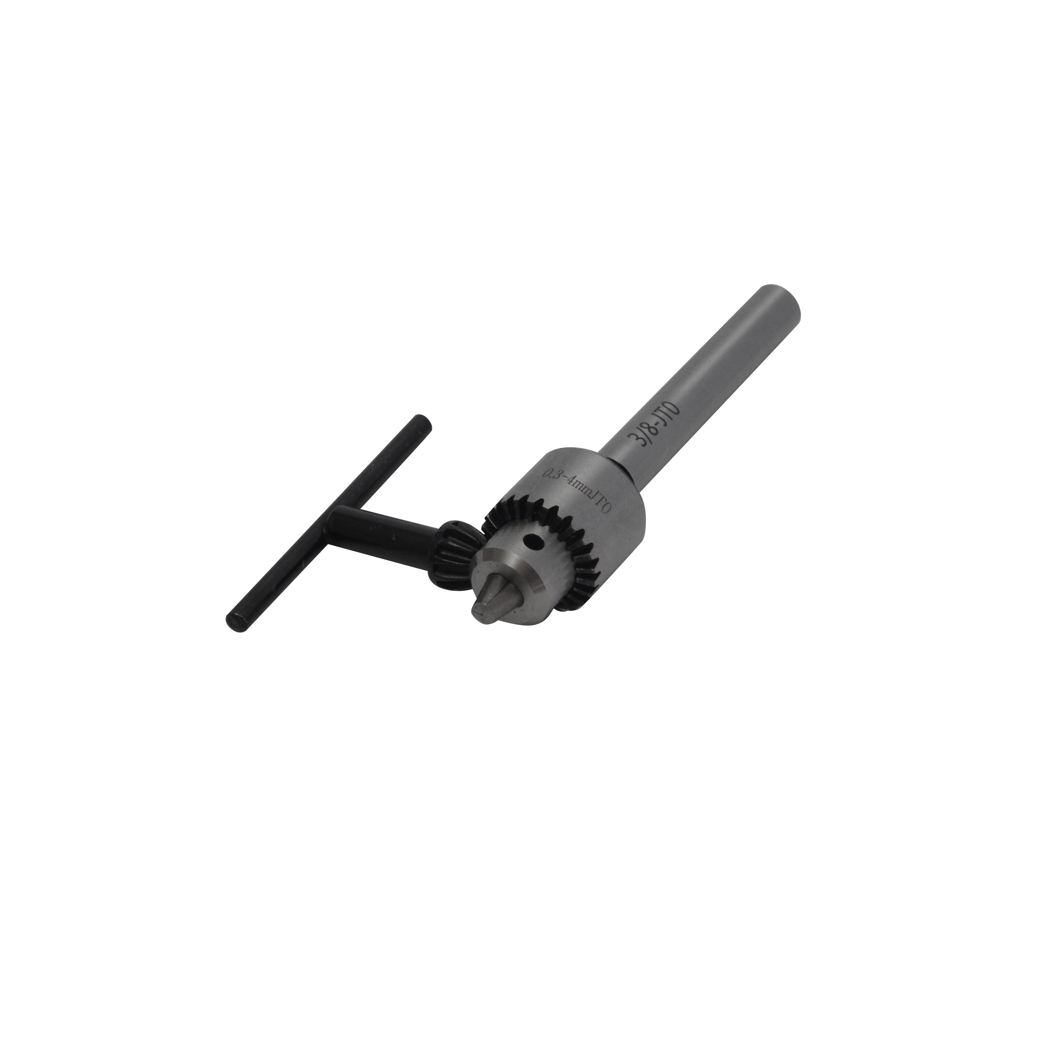 0.3-4mm Key Drill Chuck with JT0 3/8 straight shank arbor supplied, all steel