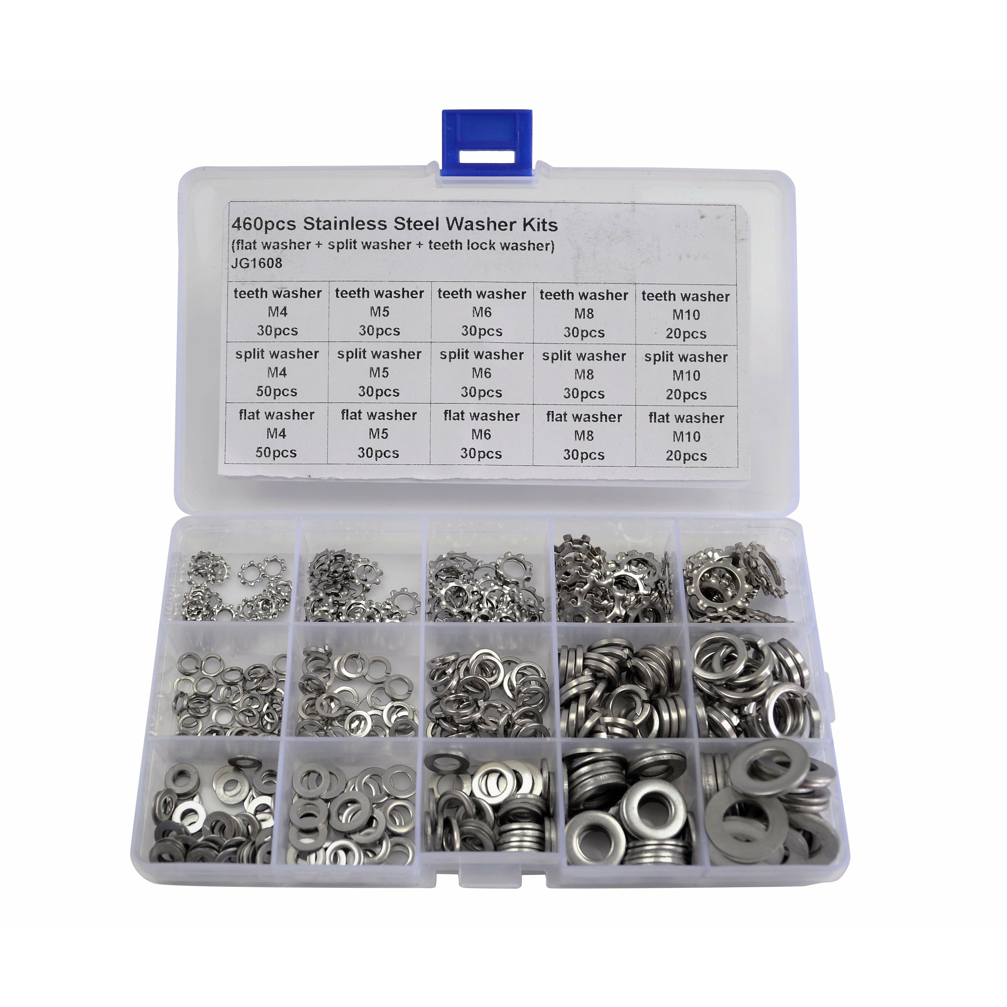190 piece 316 Stainless Steel Metric UNC Hex Nut and 460 Piece Stainless Steel Washer Kit Grab Kit Assortment