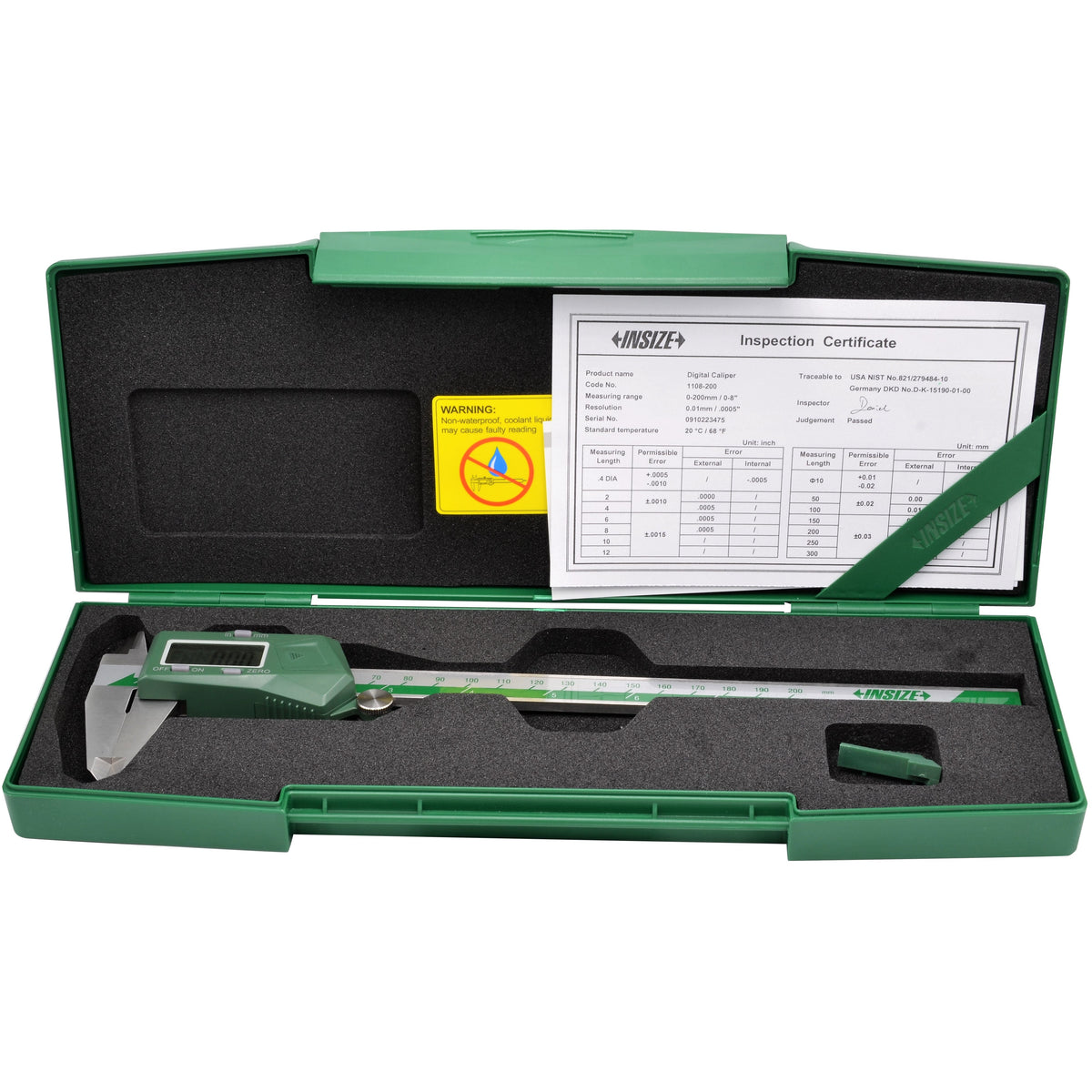 Insize Digital Caliper  0- 200mm / 0-8" Range Series1108-200