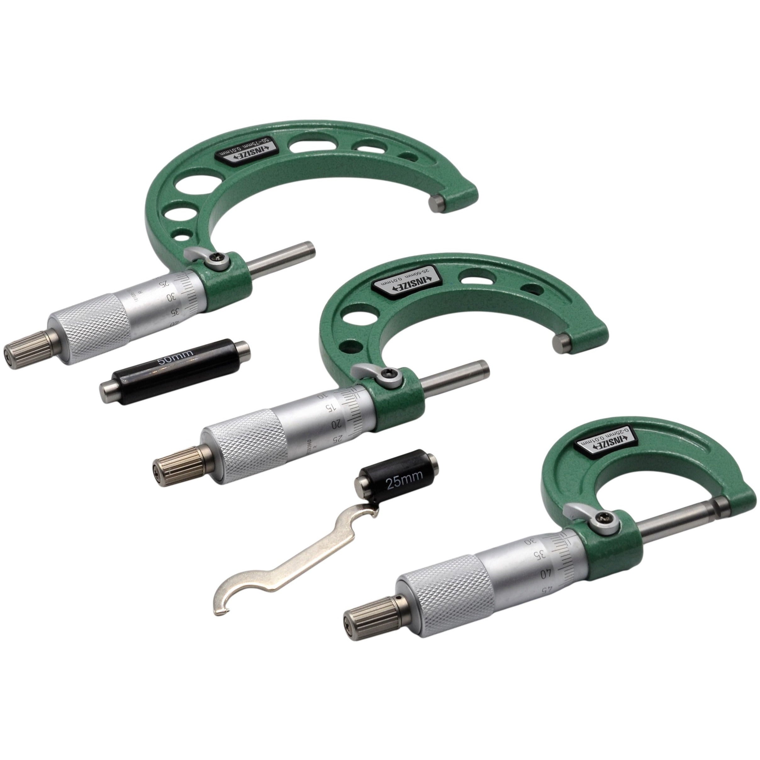 Insize Outside Micrometer Set-3 Piece Series  0-75mm Range Series 3203-753A