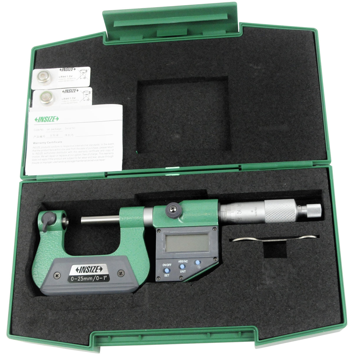 Insize Digital Screw Thread Micrometer 0-25mm/0-1" Range Series 3581-25A