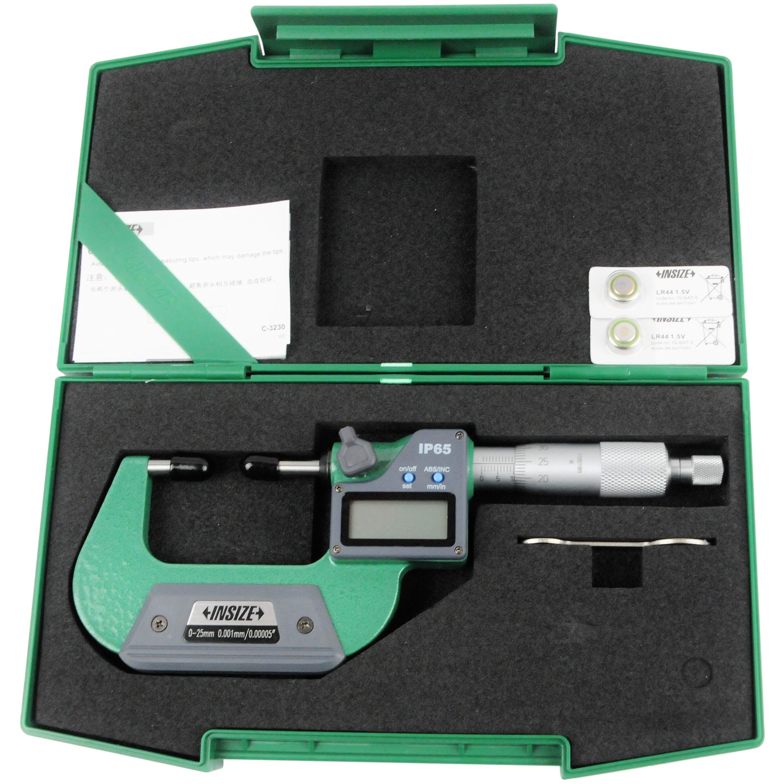 Insize Digital Point Micrometer 0-25mm/0-1" Range Series 3530-25BA