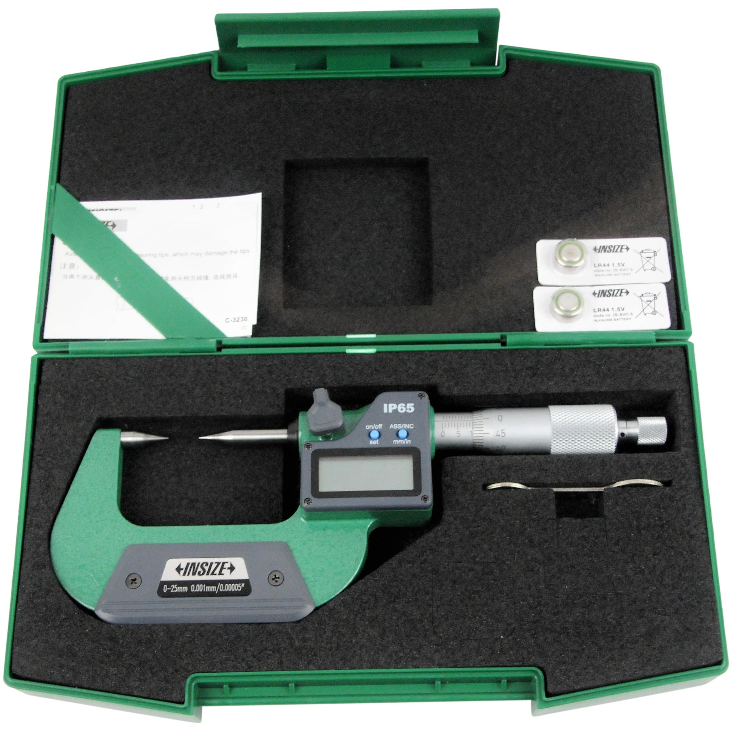 Insize Digital Point Micrometer 0-25mm/0-1" Range Series 3530-25A