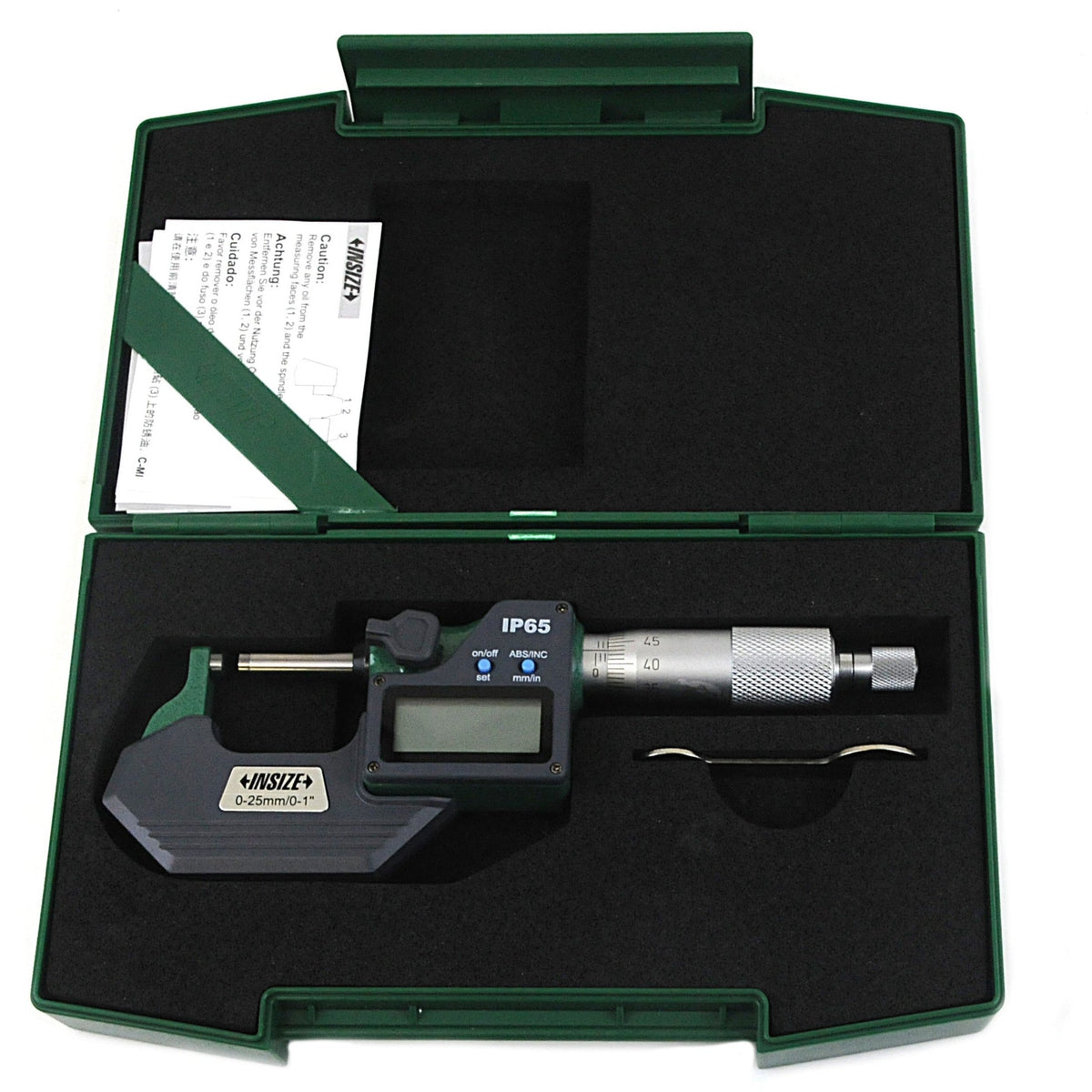 Insize Digital Spherical Anvil Tube Micrometer 0-25mm/0-1" Range Series 3560-25A