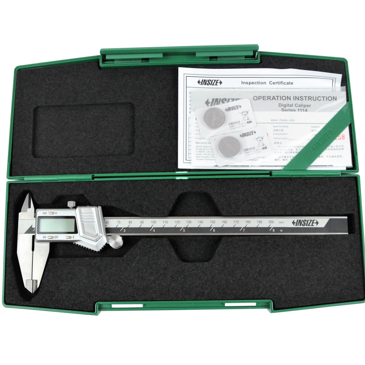 Insize Digital Caliper 0-200mm/0-8" Range Series 1114-200A