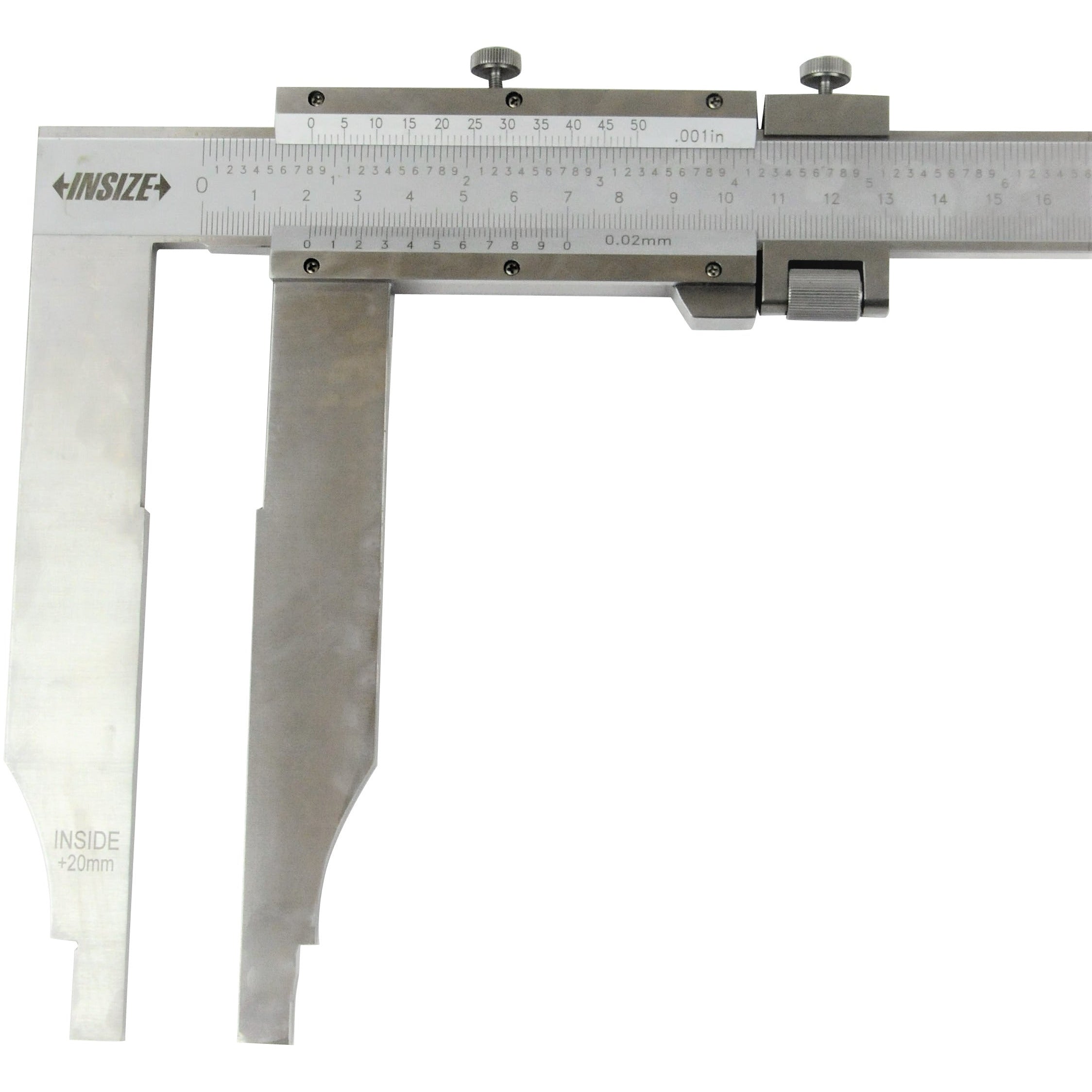 Insize Long Jaw Vernier Caliper 0-500mm/0-20" Range Series 1215-522