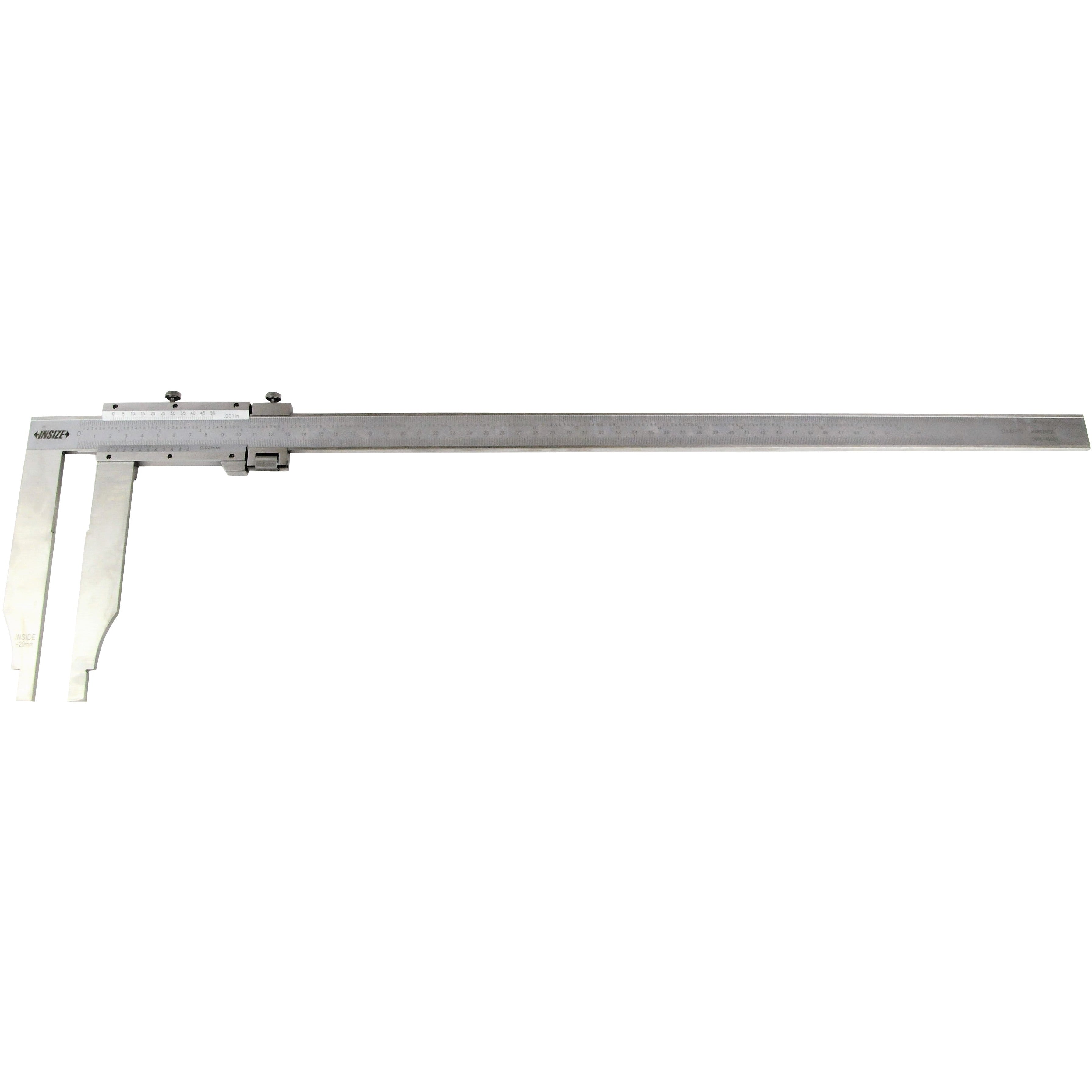 Insize Long Jaw Vernier Caliper 0-500mm/0-20" Range Series 1215-522