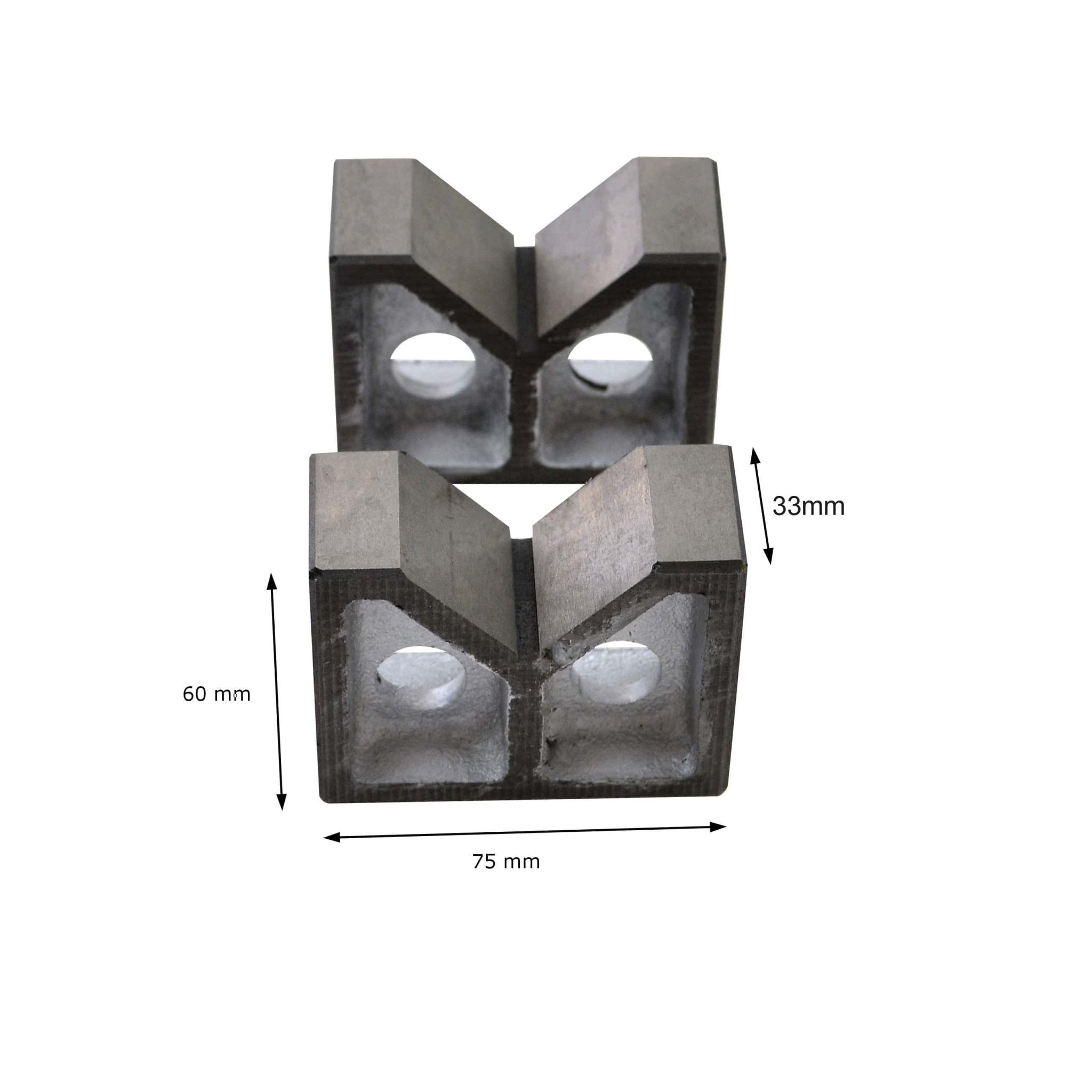 Cast Iron V-Block Matched Pair – 3" (75mm) - Twin Eagle Imports