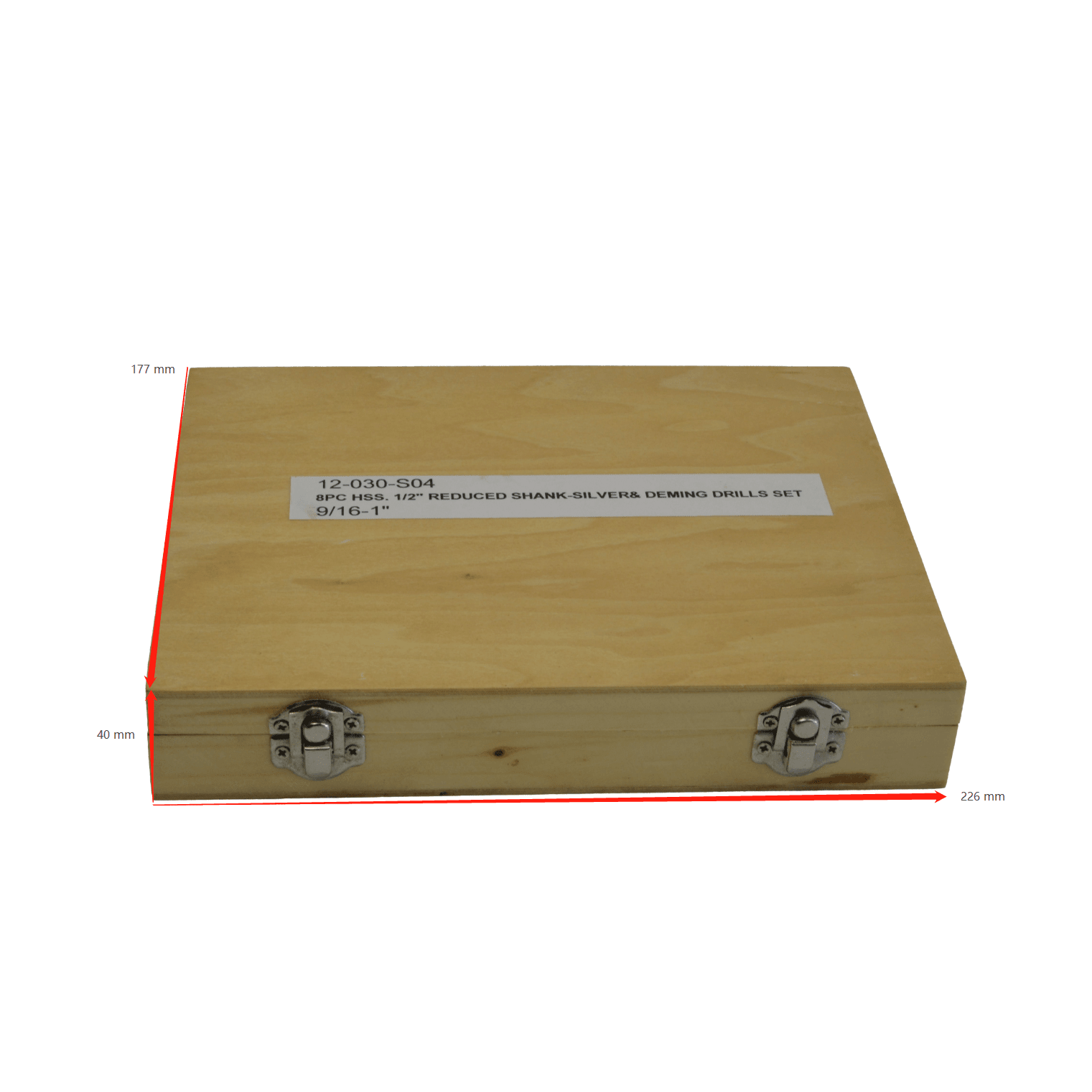 HSS Imperial Drill Bit Set – 8 Piece (9/16"–1") – Right Hand, 1/2" Reduced Shank - Twin Eagle Imports