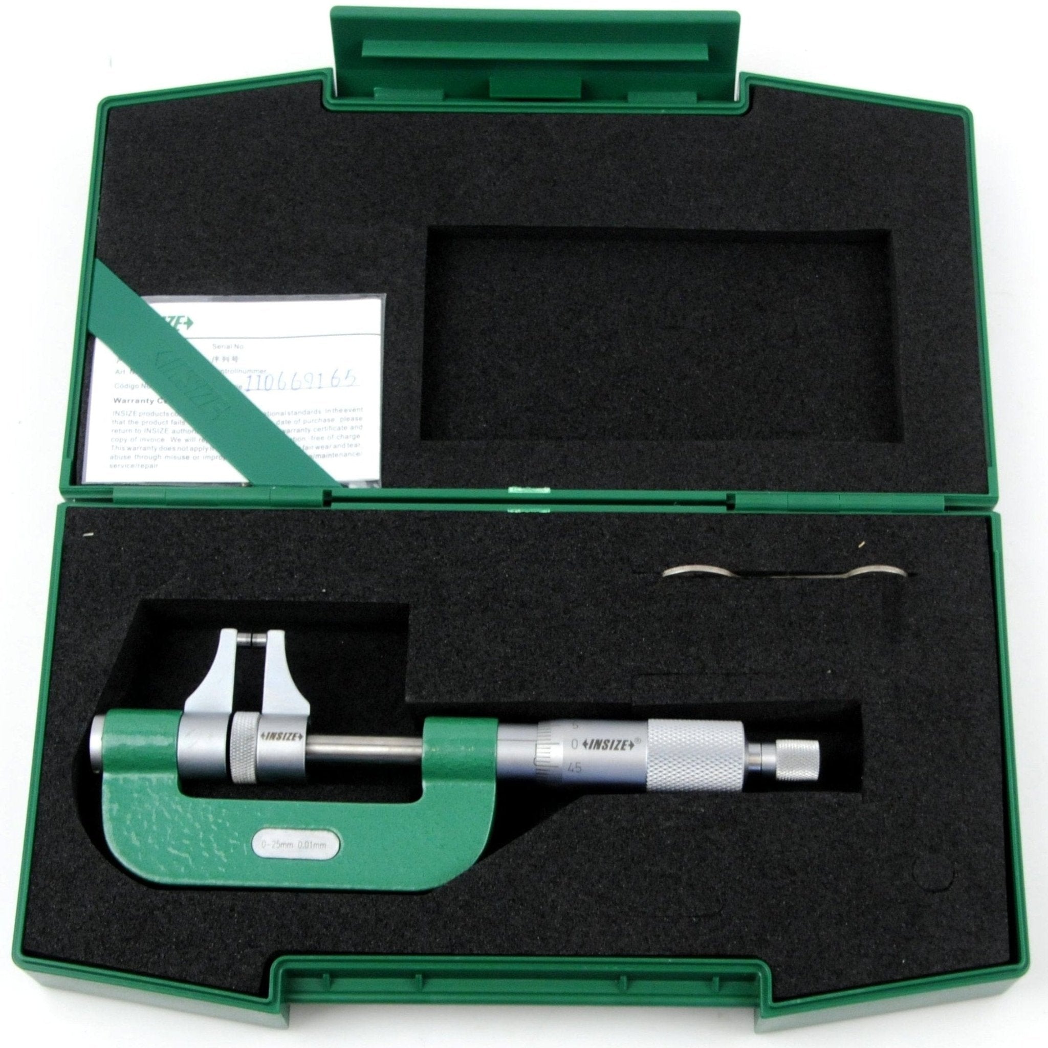 Insize Caliper Type Micrometer 0-25mm Range Series 3238-25 - Twin Eagle Imports