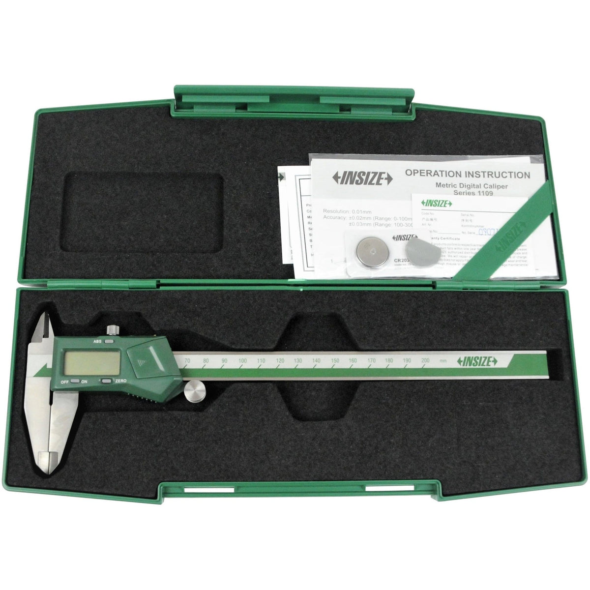 Insize Digital Caliper 0-200mm Range Series 1109-200 - Twin Eagle Imports