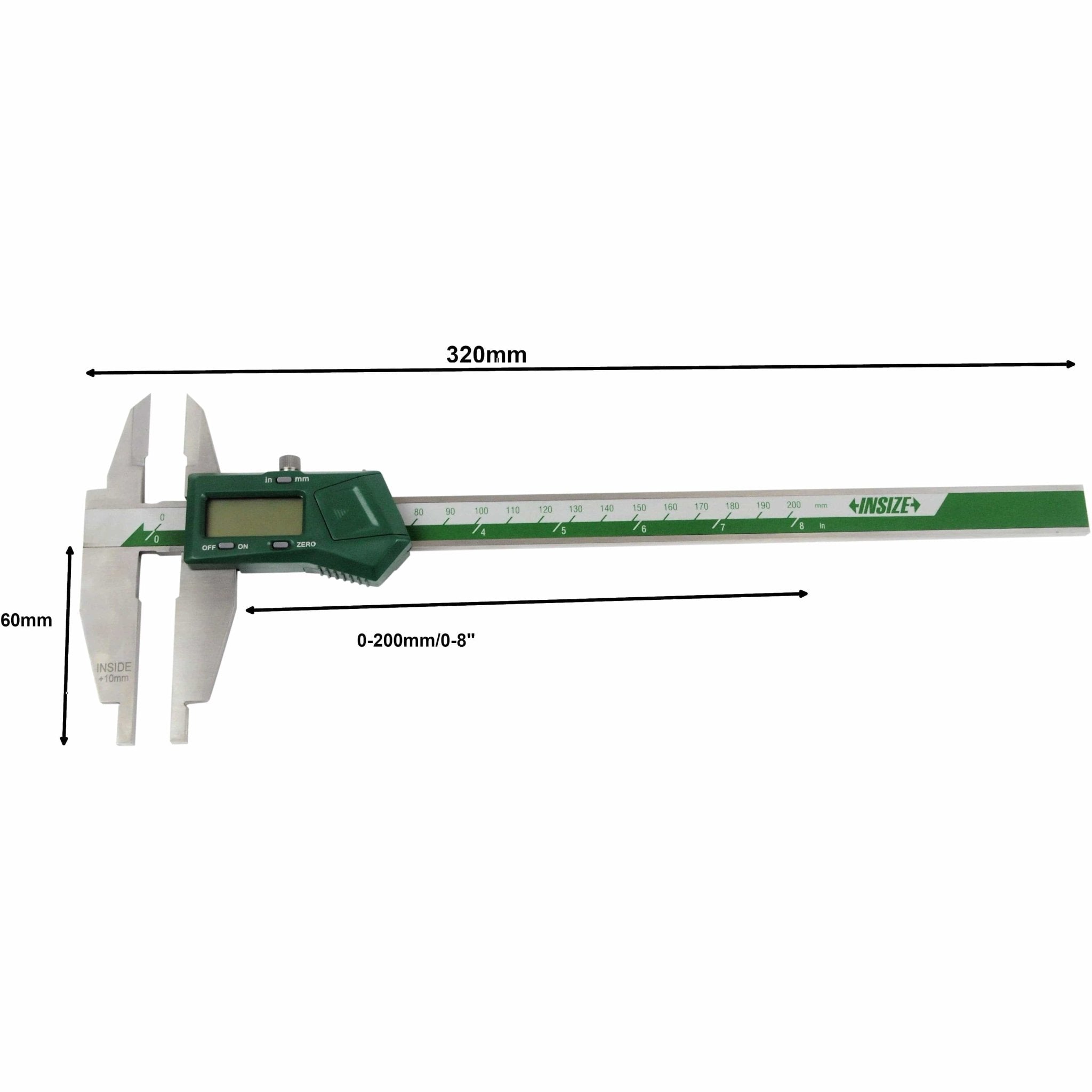 Insize Digital Caliper 0-200mm/0-8" Range Series 1171-200 - Twin Eagle Imports