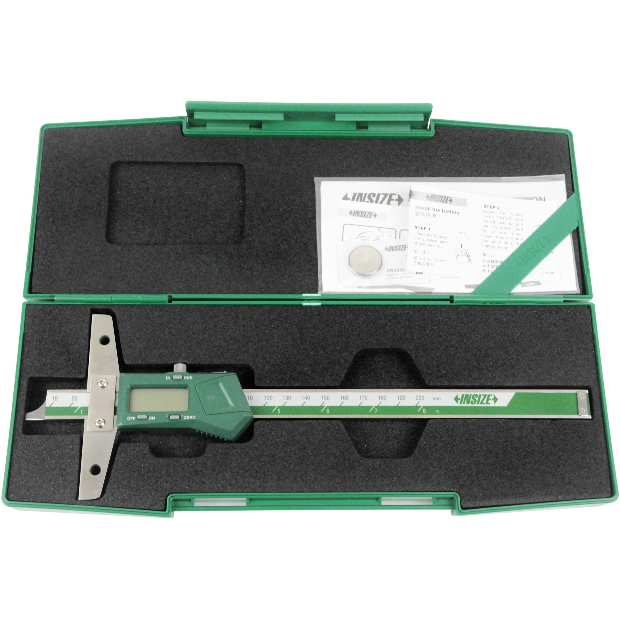 Insize Digital Depth Gauge 0-200mm / 0-8" Range Series 1147-200 - Twin Eagle Imports