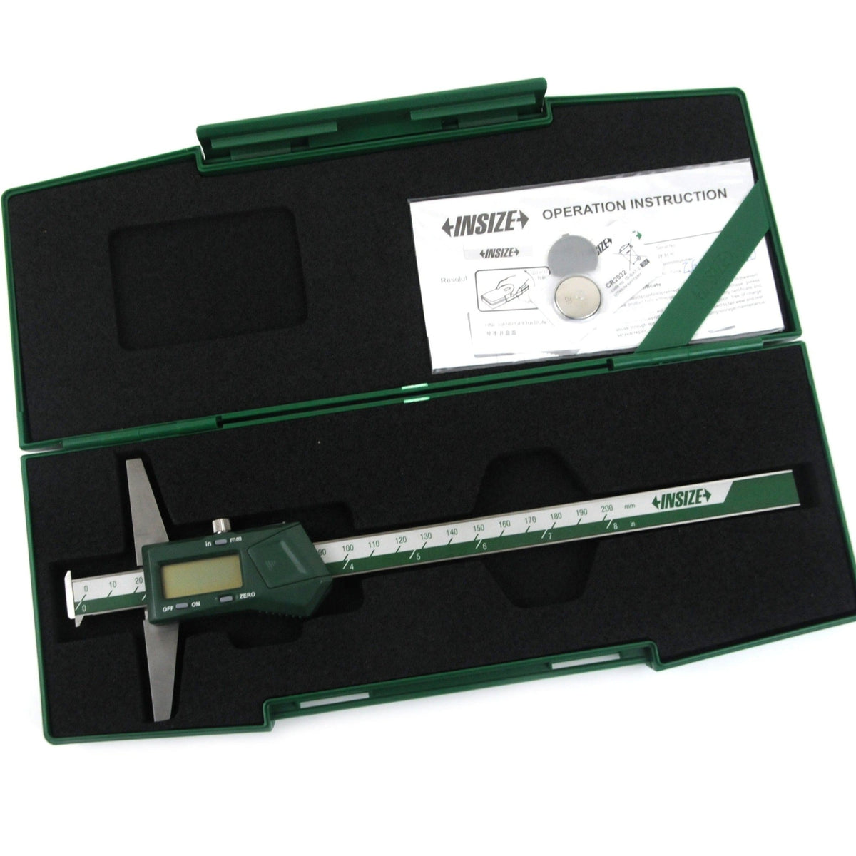 Insize Digital Double Hook Depth Gauge 0-300mm / 0-12" Range Series 1144-300A - Twin Eagle Imports