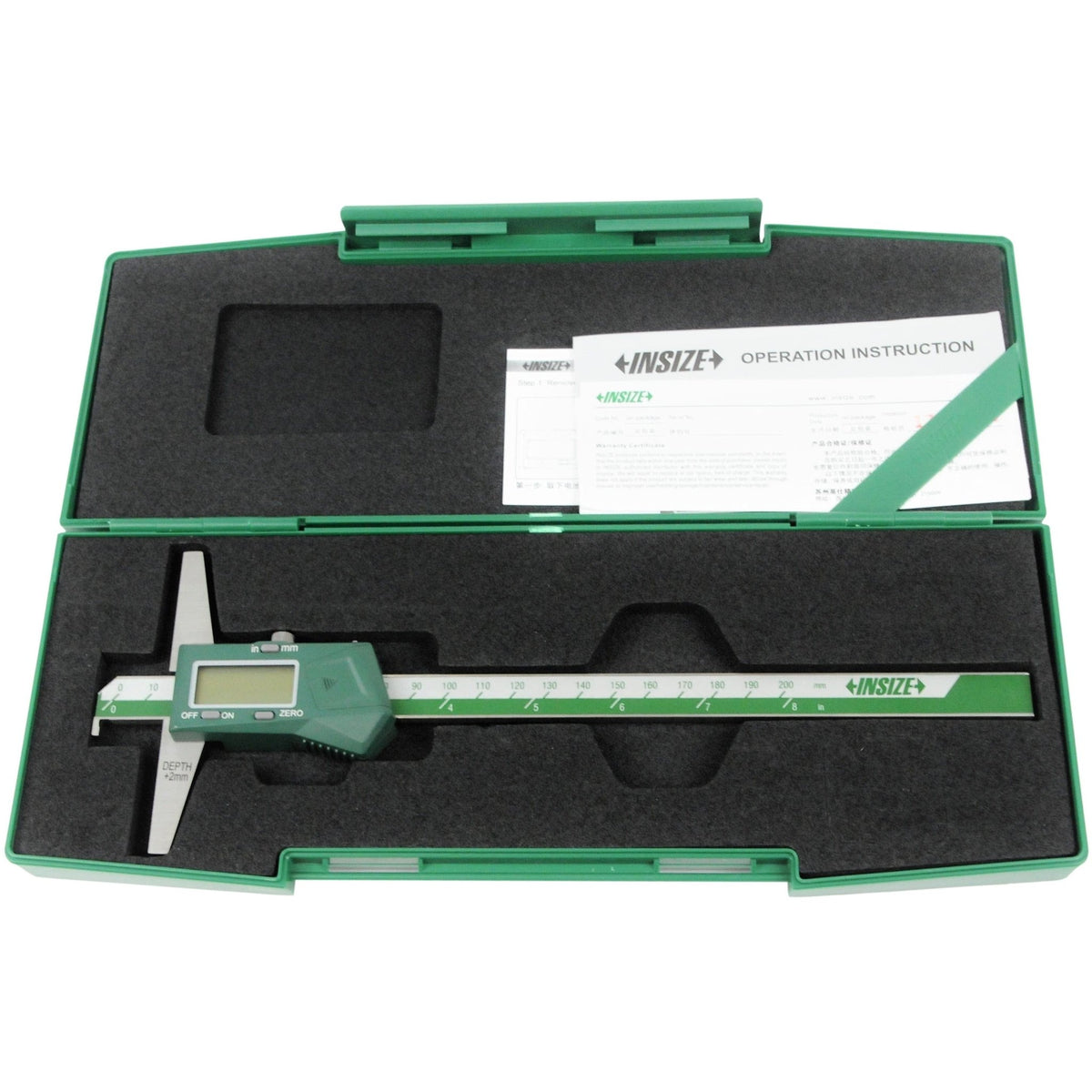 Insize Digital Hook Depth Gauge 0-200mm / 0-8" Range Series 1142-200A - Twin Eagle Imports