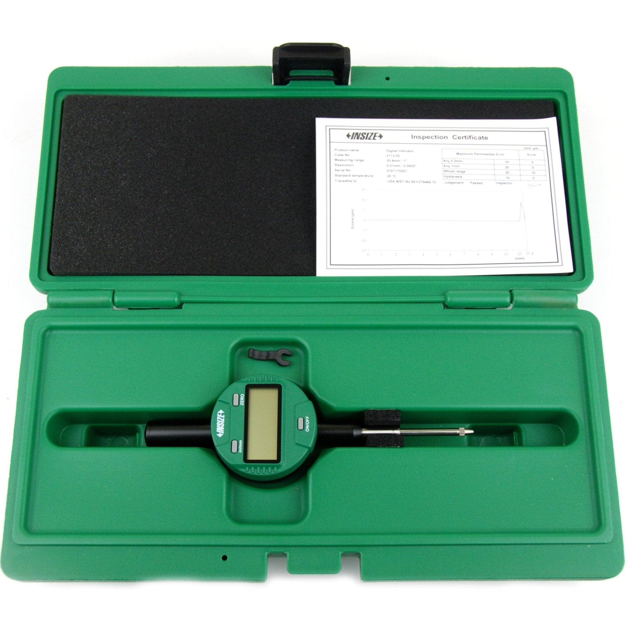 Insize Digital Indicator 25.4mm/1" Range Series 2113-25 - Twin Eagle Imports