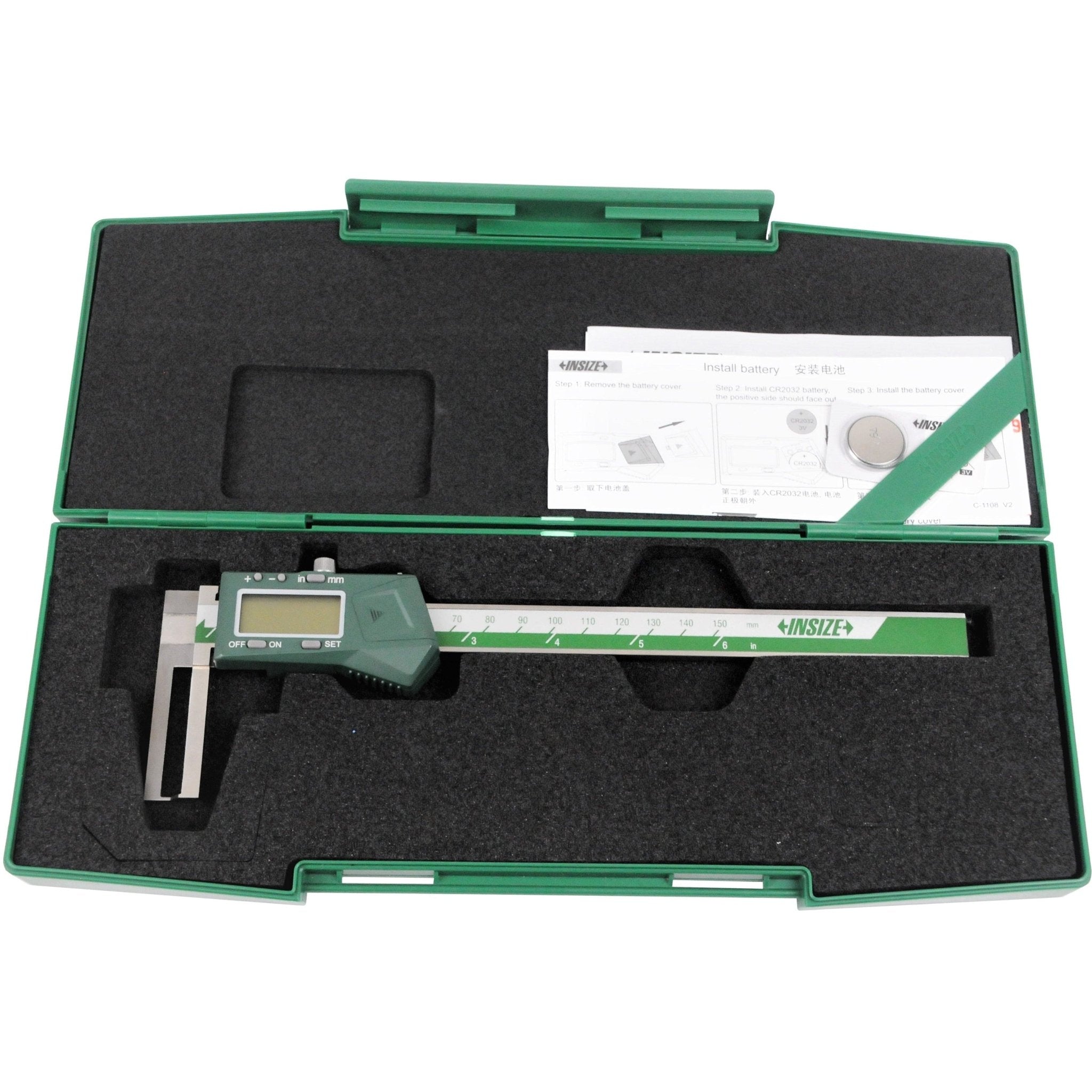 Insize Digital Inside Groove Caliper 11-150mm x 0.01mm Range Series 1520-150 - Twin Eagle Imports