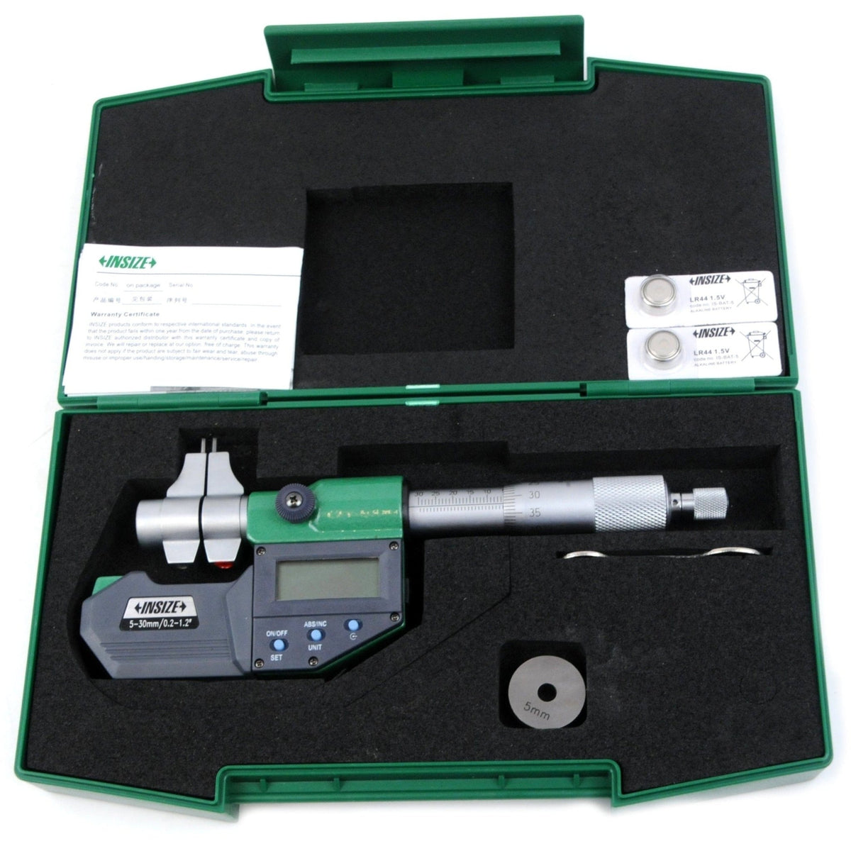 Insize Digital Inside Micrometer 5-30mm/0.2-1.2" Range Series 3520-30 - Twin Eagle Imports