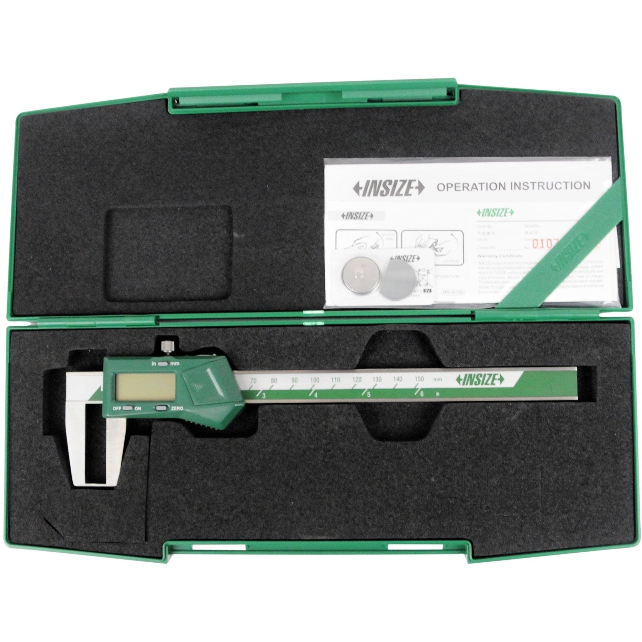 Insize Digital Neck Caliper 0-150mm/0-6" Range Series 1187-150A - Twin Eagle Imports