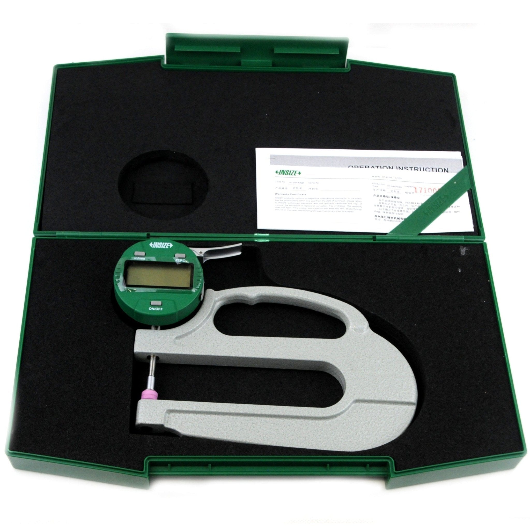 Insize Digital Thickness Gauge 0-10mm/0-0.4" Range Series 2872-10 - Twin Eagle Imports