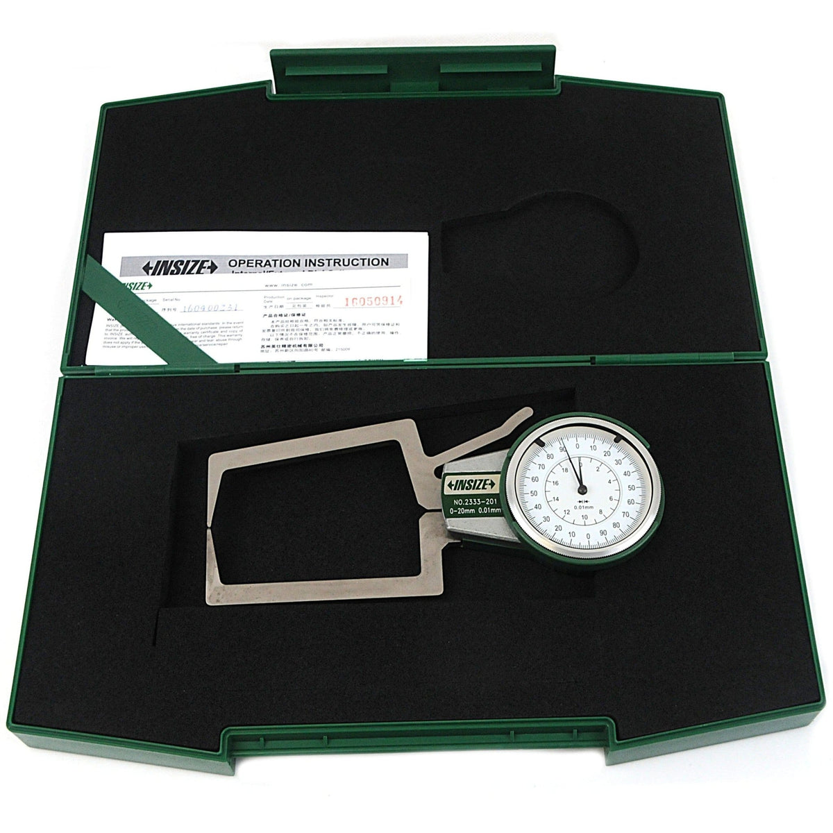 Insize External Dial Caliper Gauge 0-20mm Range Series 2333-201 - Twin Eagle Imports