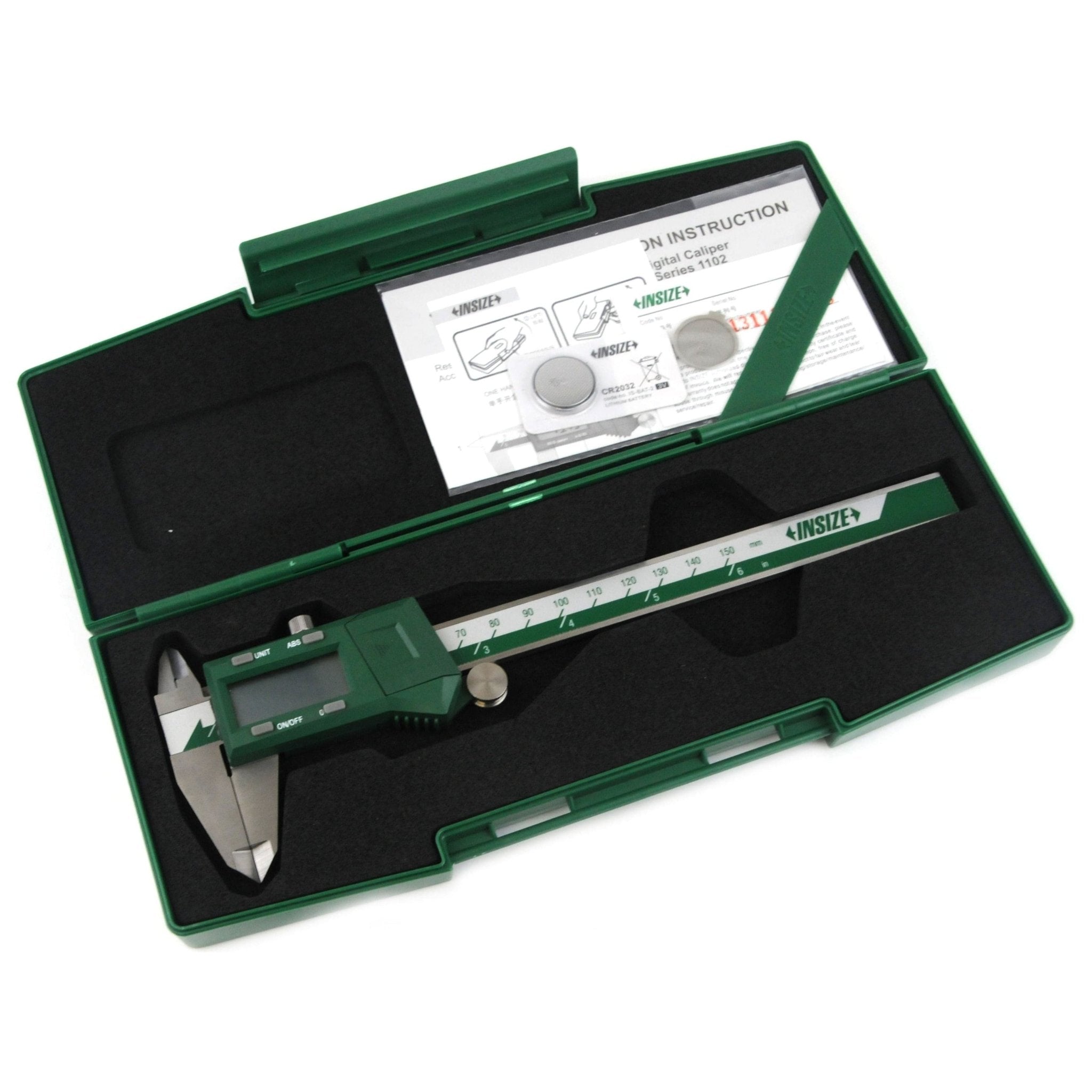INSIZE Fractional Digital Caliper 0-150mm / 0-6" Range Series 1102-150 - Twin Eagle Imports