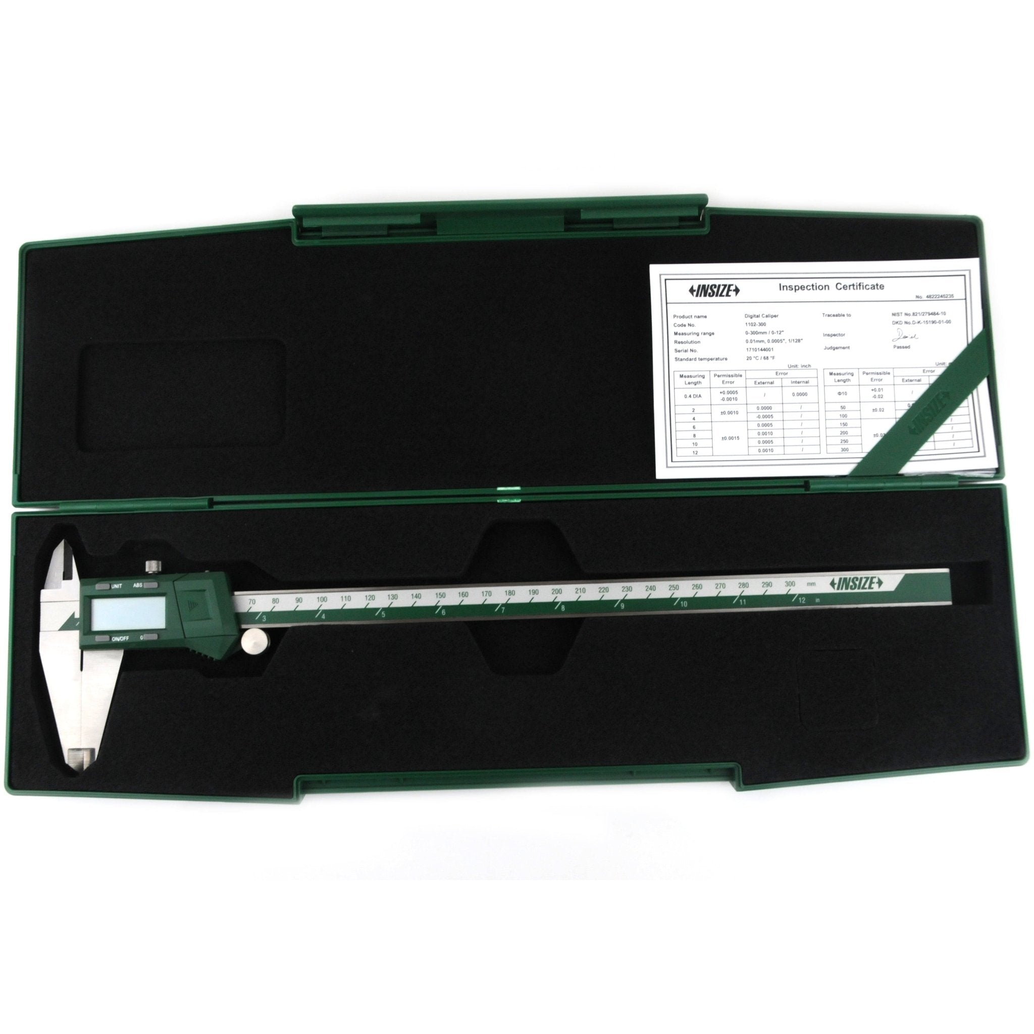 INSIZE Fractional Digital Caliper 0-300mm / 0-12" Range Series 1102-300 - Twin Eagle Imports