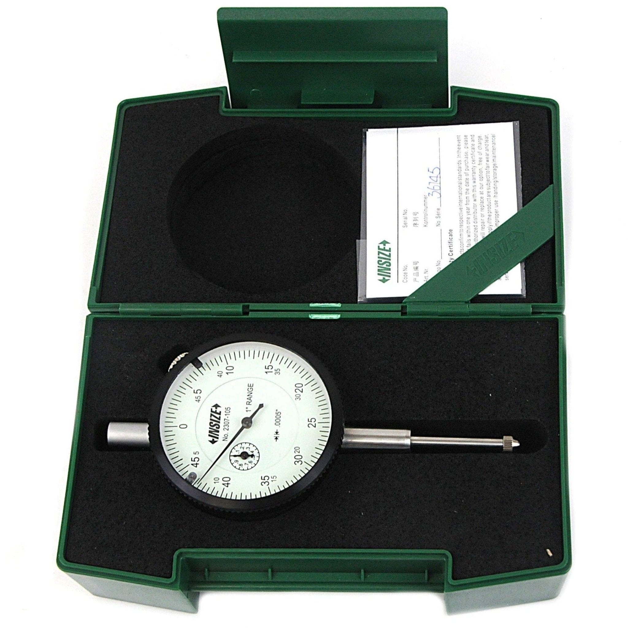 Insize Imperial Lug Back Dial Indicator 1" Range Series 2307-105 - Twin Eagle Imports