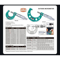Insize Imperial Outside Micrometer Set 0-6" Range Series 3203-66A - Twin Eagle Imports
