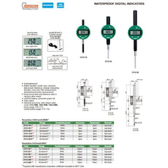 Insize IP54 Coolant Proof Digital Indicator 50.8mm / 2" Range Series 2115-50 - Twin Eagle Imports