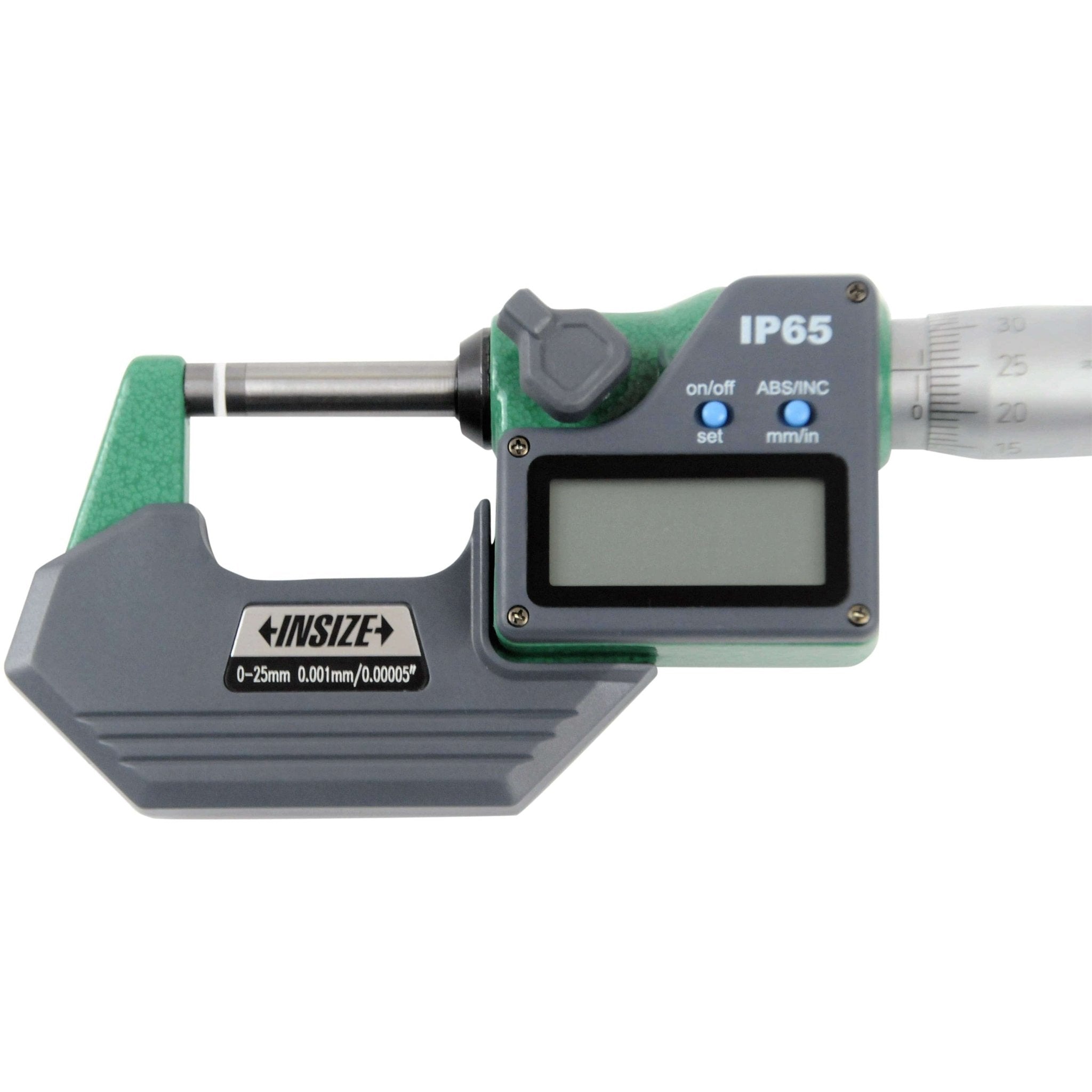 Insize IP65 Digital Outside Micrometer 0-25mm / 0-1" Range Series 3101-25A - Twin Eagle Imports