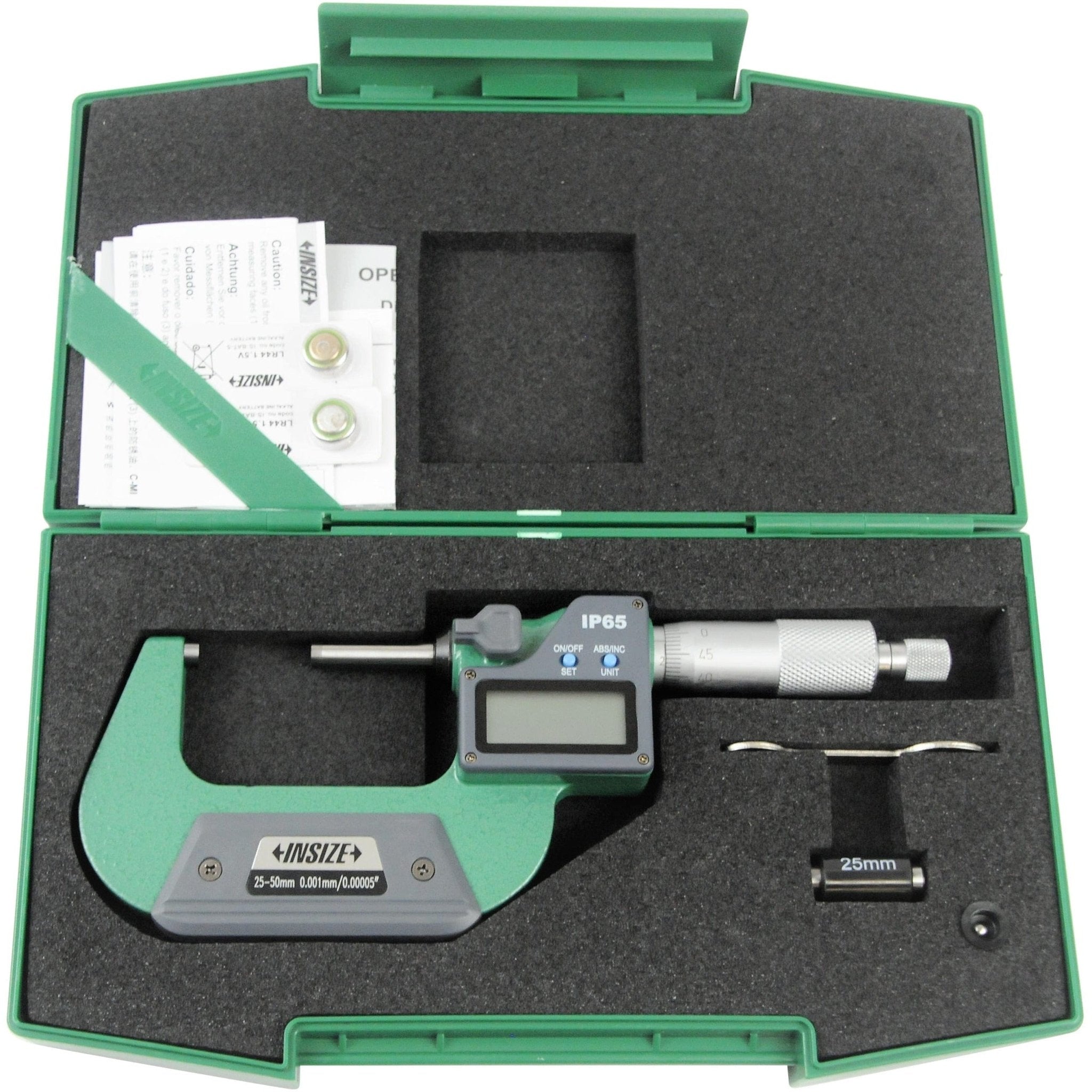 Insize IP65 Digital Outside Micrometer 25-50mm / 1-2" Range Series 3108-50A - Twin Eagle Imports