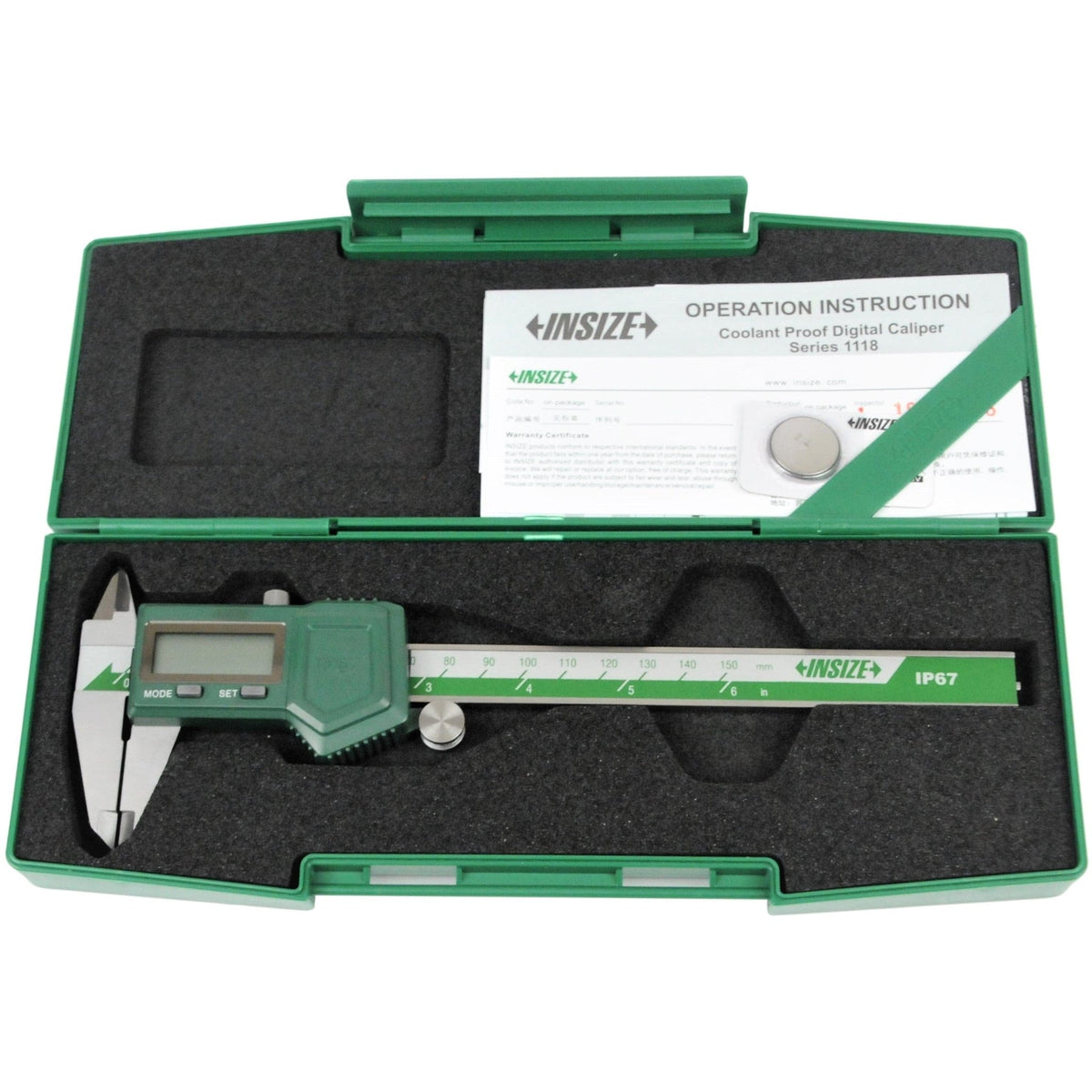 INSIZE IP67 Waterproof Digital Caliper 0-150mm / 0-6" Range Series 1118-150B - Twin Eagle Imports