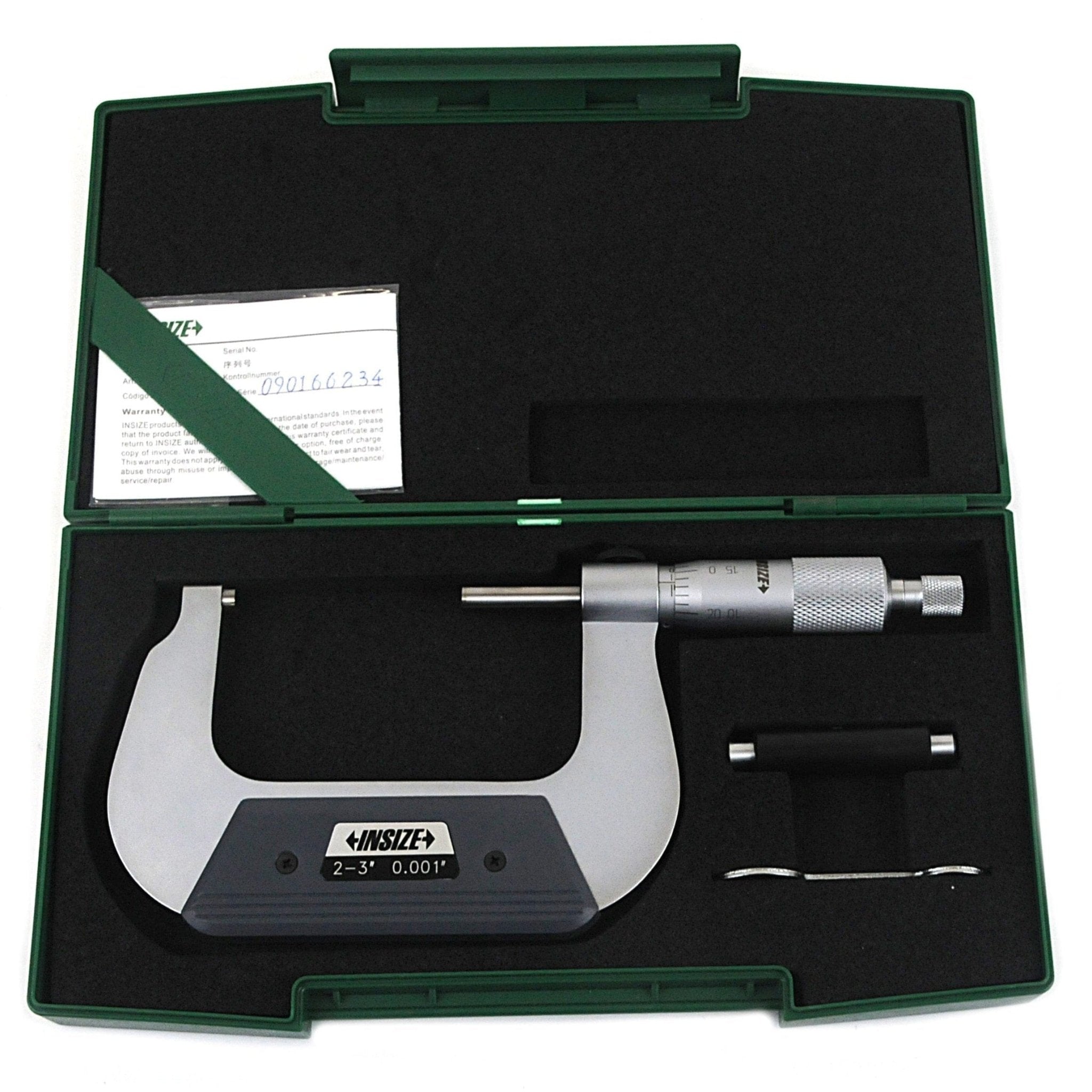 Insize Left Hand/Right Hand Outside Micrometer 2-3" Range Series 3236-3 - Twin Eagle Imports