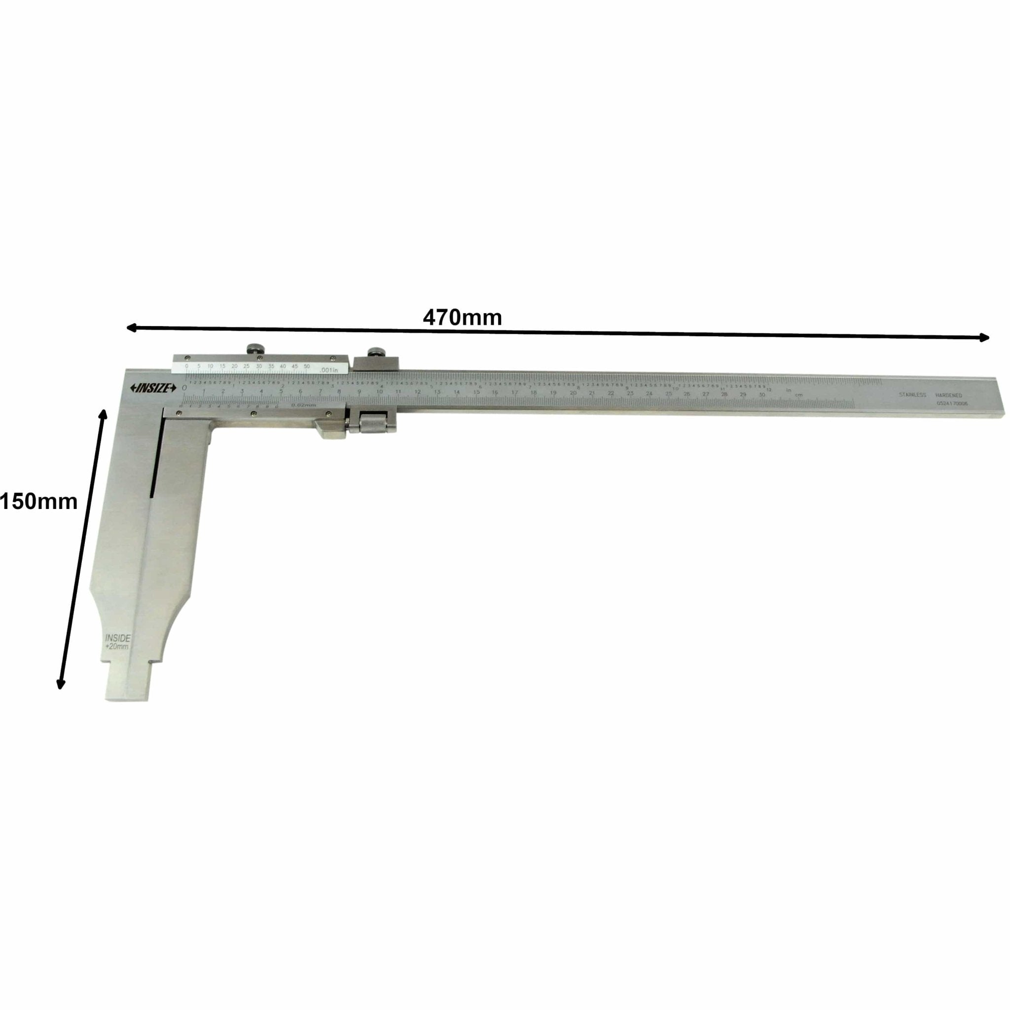 Insize Long Jaw Vernier Caliper 0-300mm/0-12" Range Series 1215-322 - Twin Eagle Imports