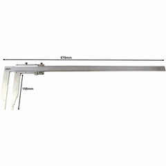 Insize Long Jaw Vernier Caliper 0-500mm/0-20" Range Series 1215-522 - Twin Eagle Imports