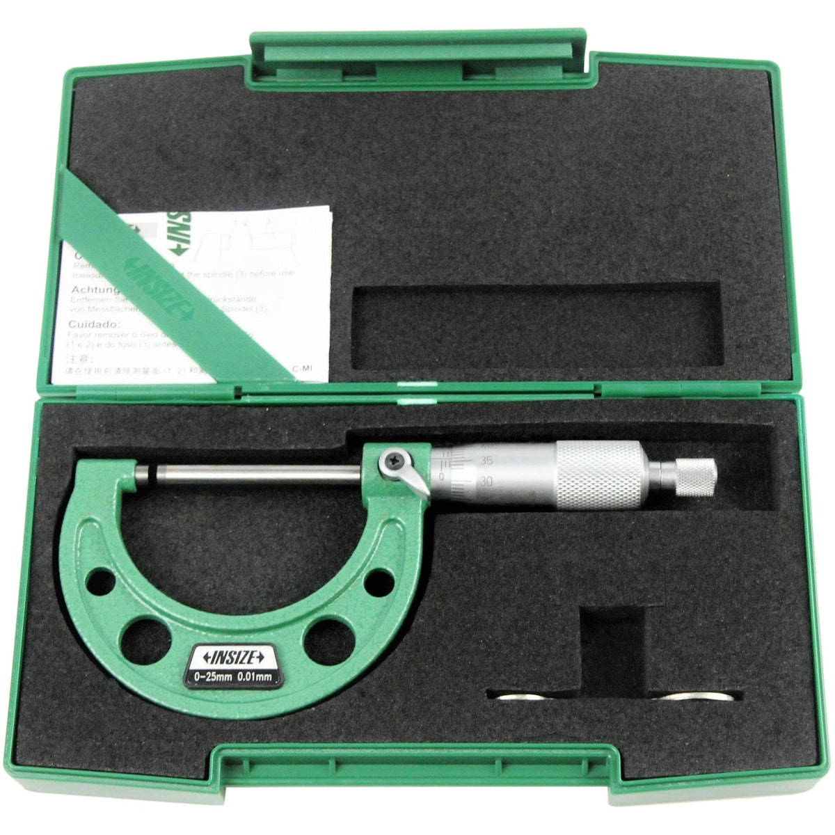 Insize Long Spindle Outside Micrometer 0-25mm Range Series 3209-25 - Twin Eagle Imports