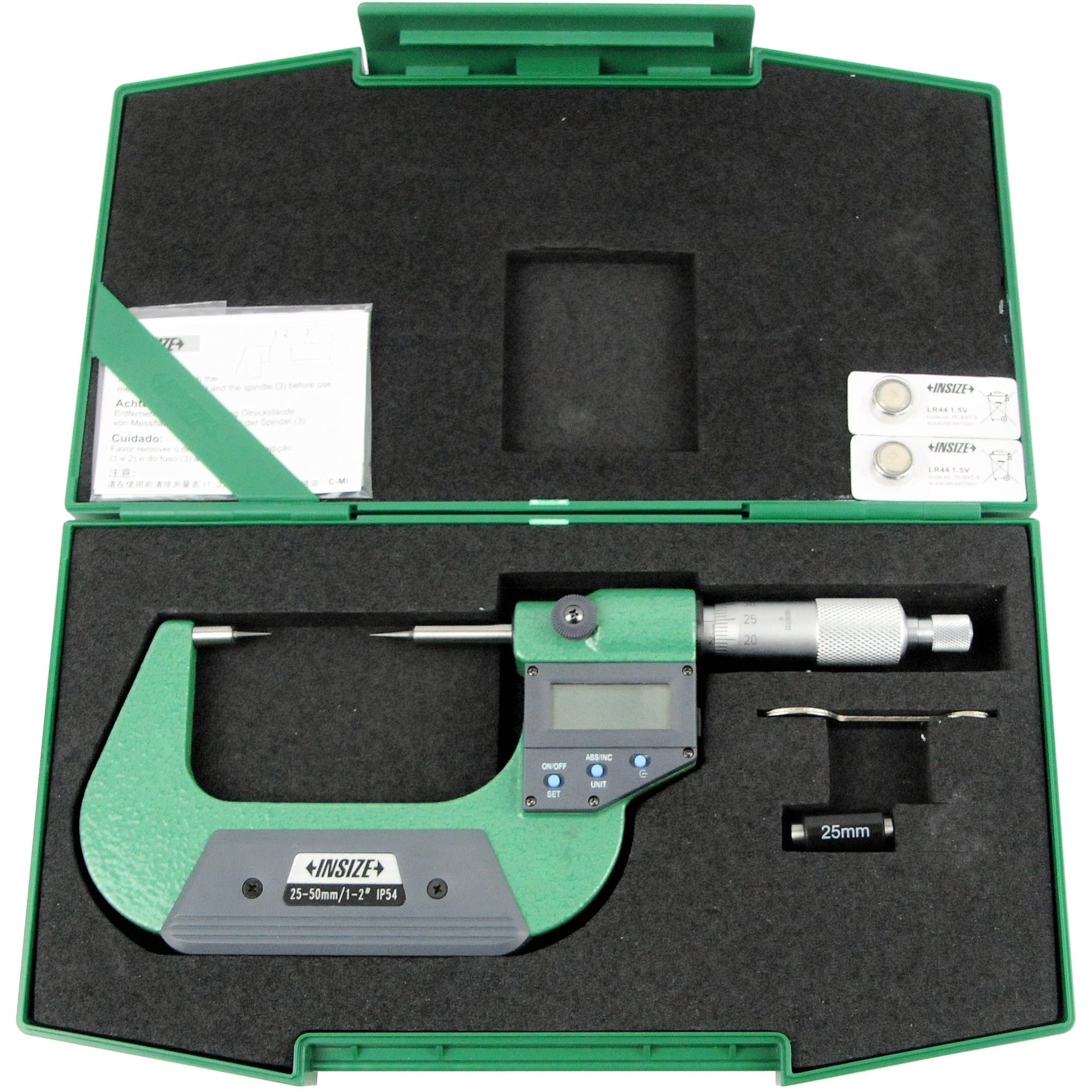 INSIZE Manufacturing Insize Digital Point Micrometer 25-50mm/1-2" Range Series 3530-50BA
